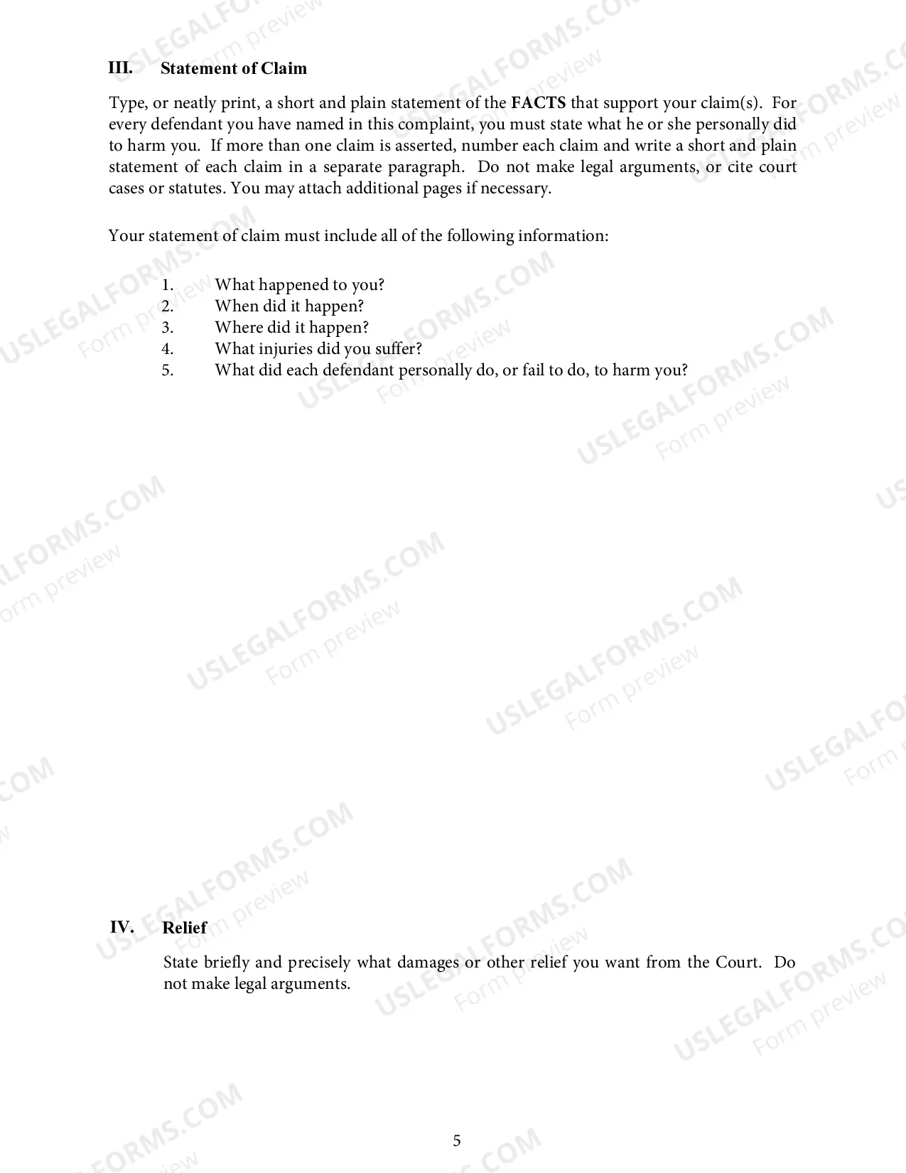 Preview Civil Complaint