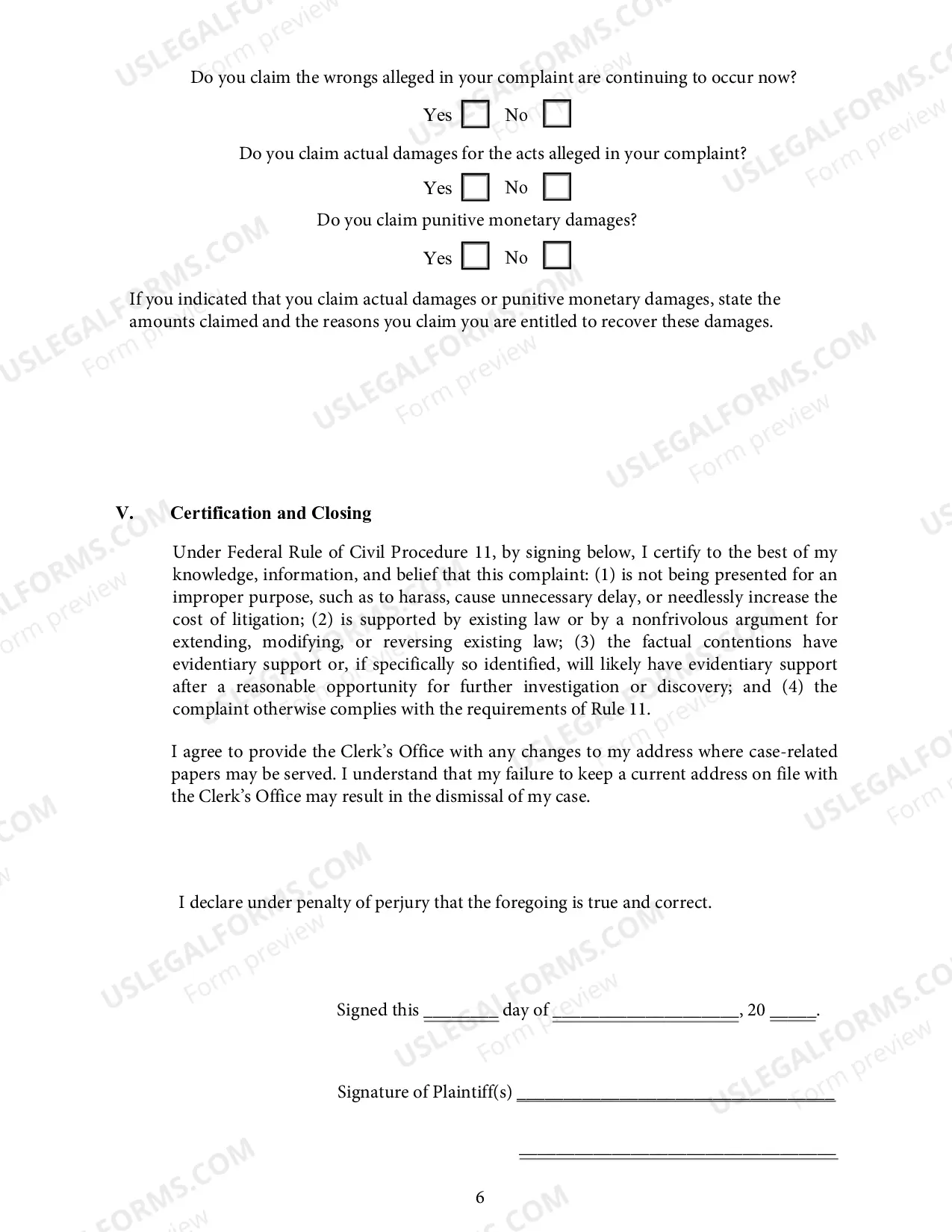 Preview Civil Complaint