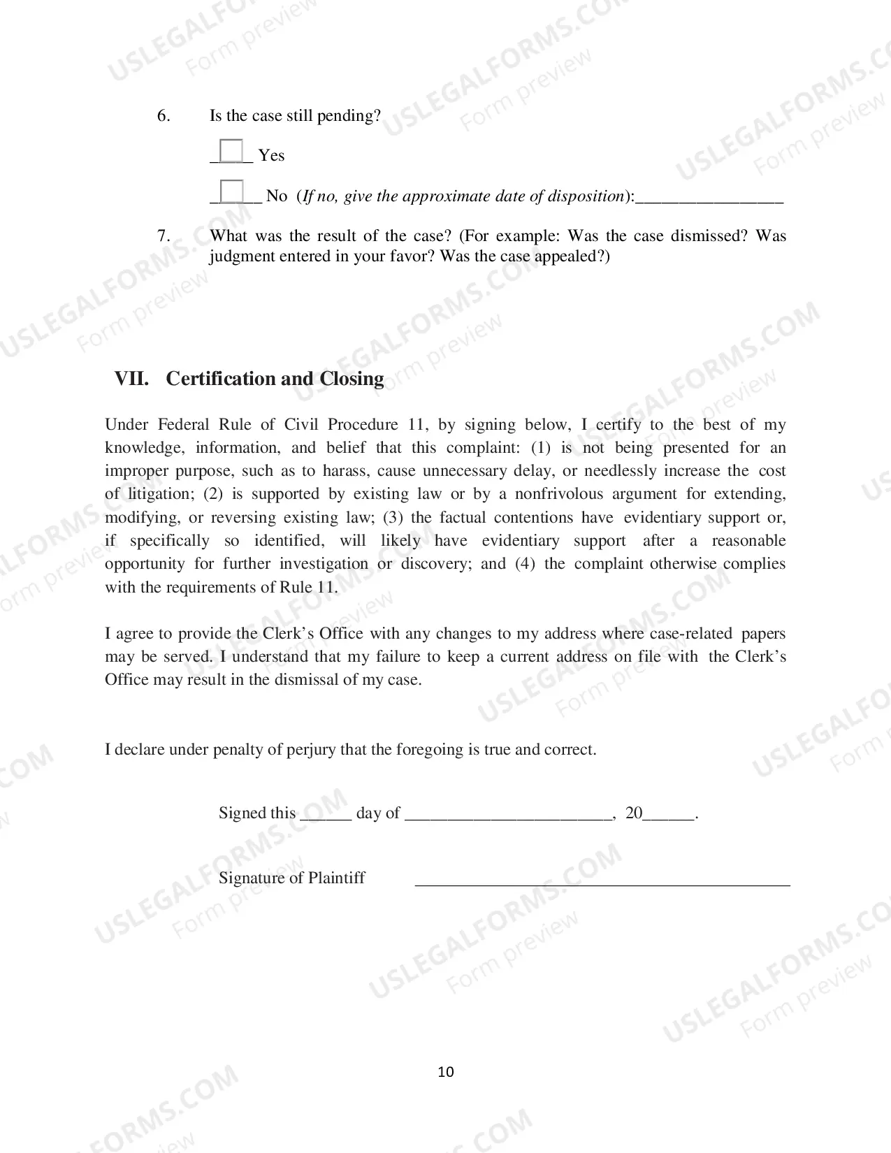 Preview Prisoner Civil Rights Complaint Under 42 USC 1983