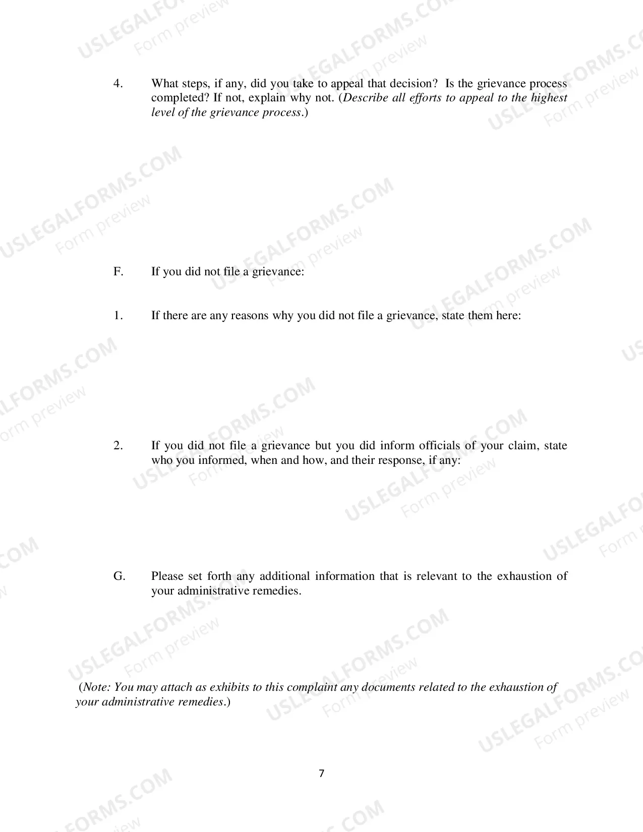 Preview Prisoner Civil Rights Complaint Under 42 USC 1983