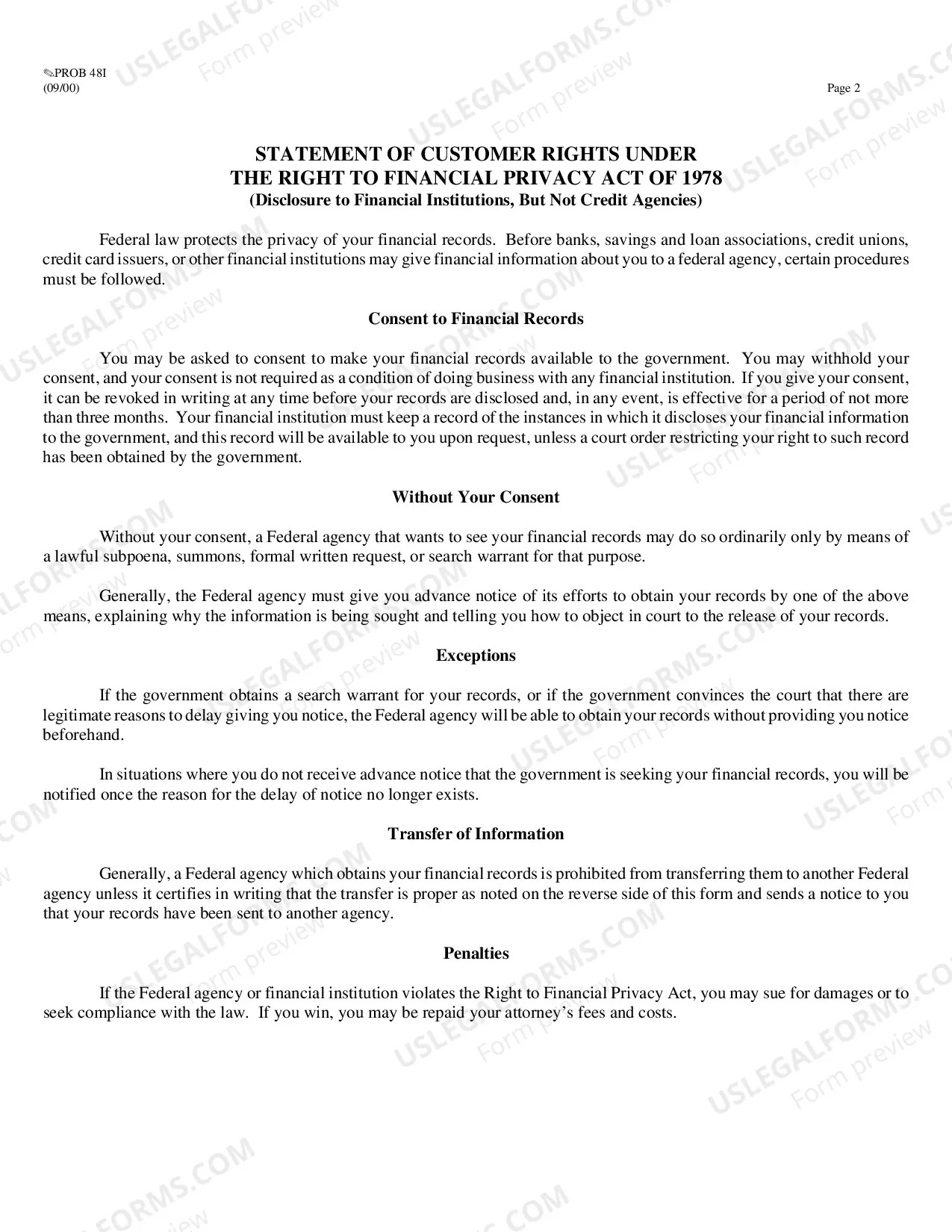 Preview Customer Consent for Authorization for Access to Financial Records Supervision