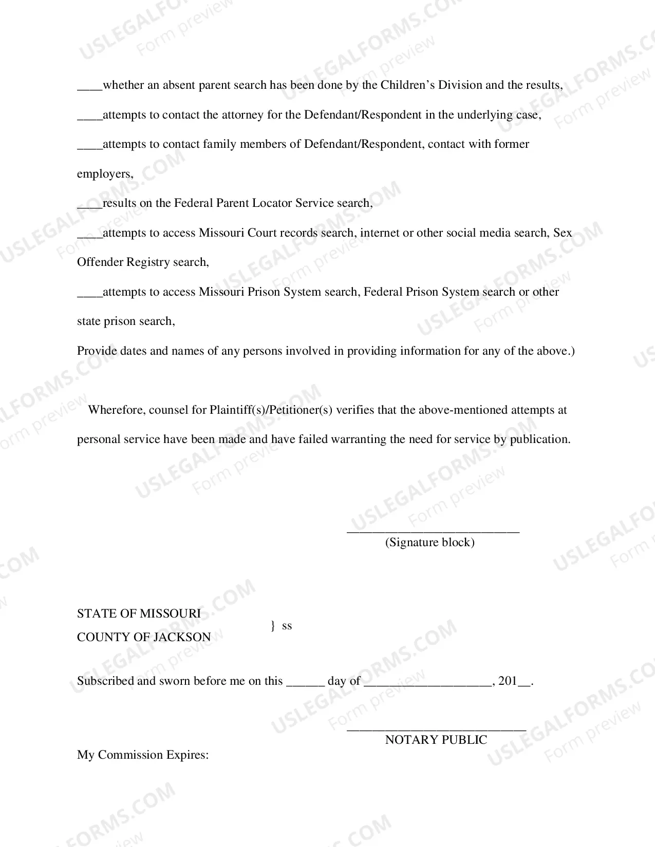 Preview Publication Sample Affidavit, Order, and Notice in Juvenile & Adoption Cases