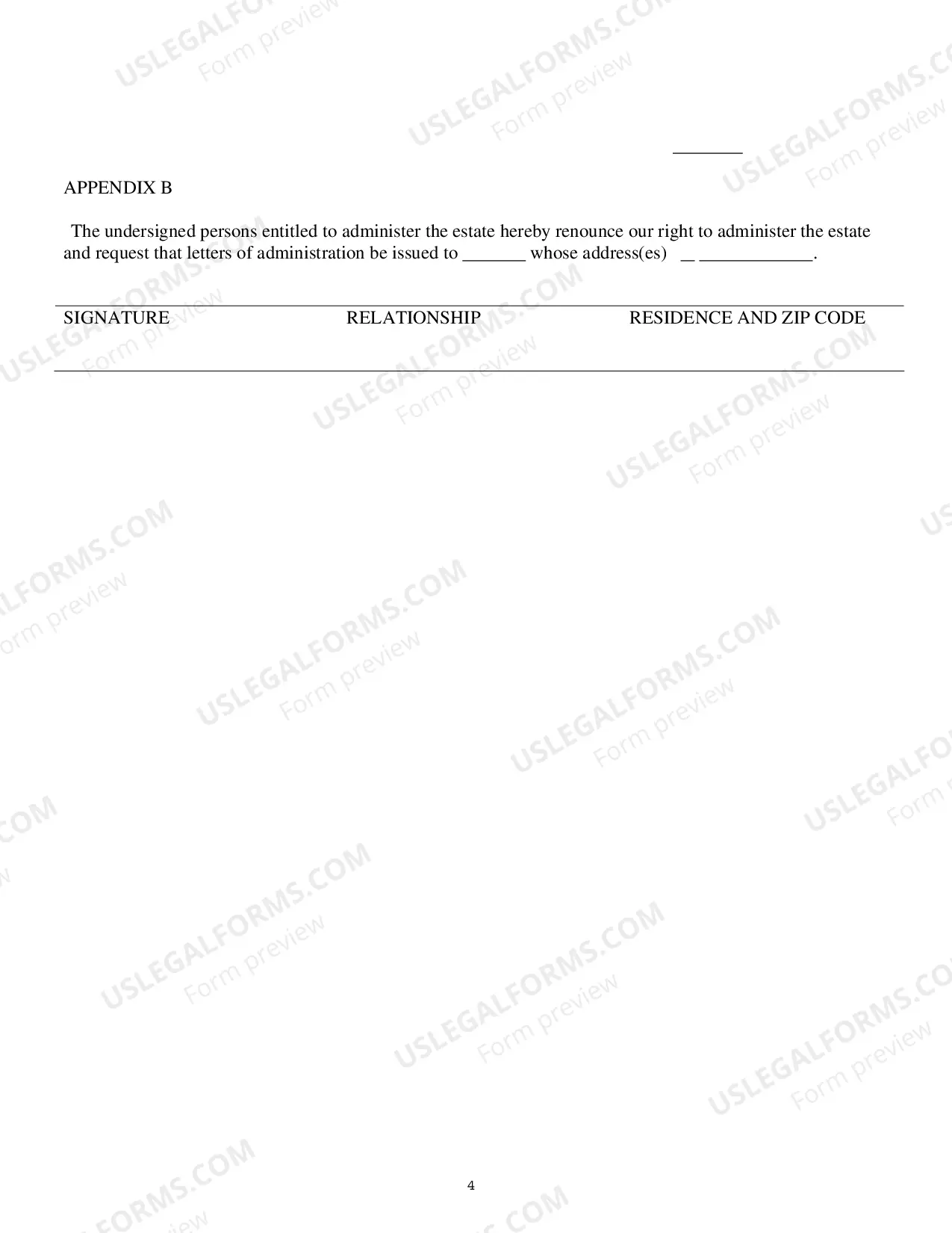 Preview Application For Letters of Administration