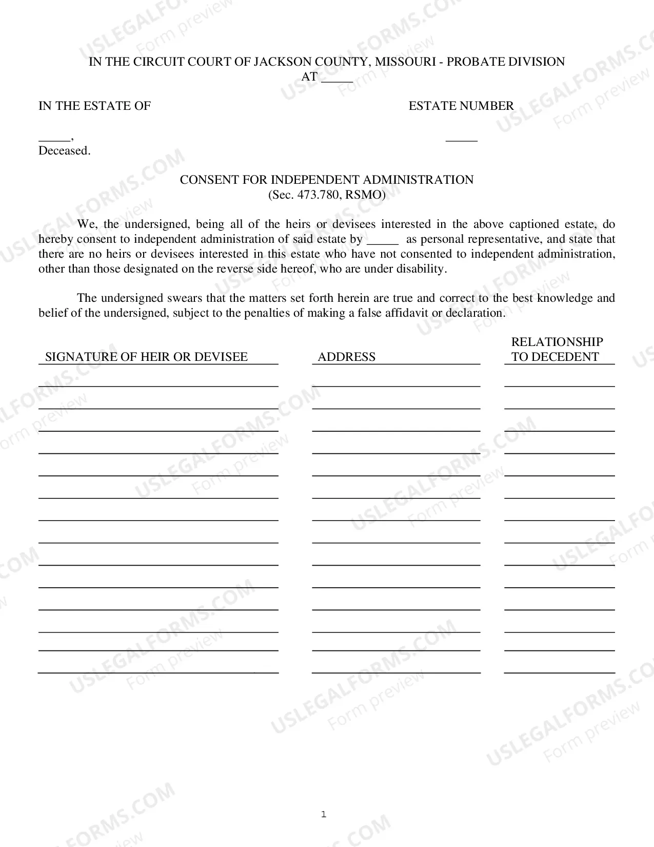 Preview Consent For Independent Administration