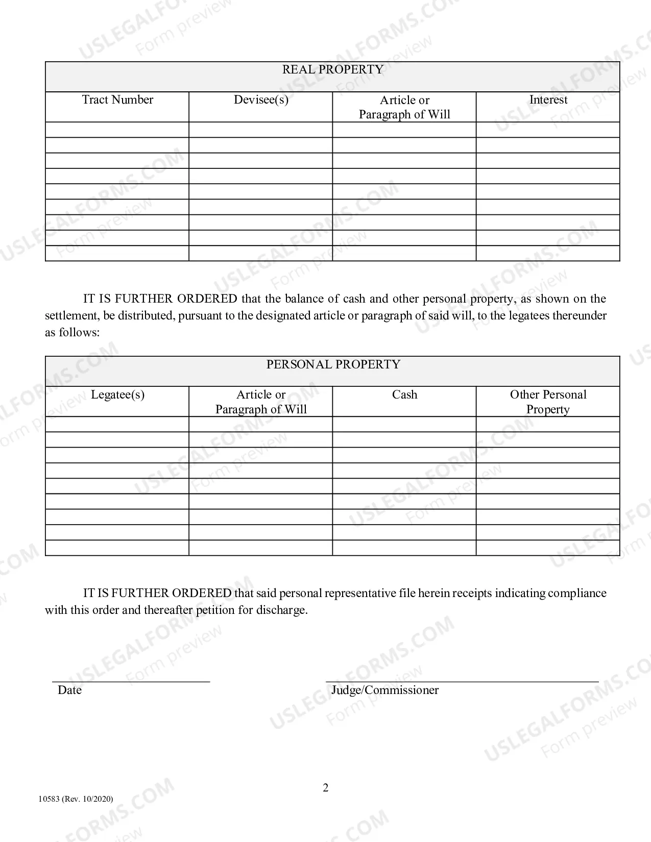 Preview Final Settlement Approved - Finding and Judgment of Succession - and Distribution