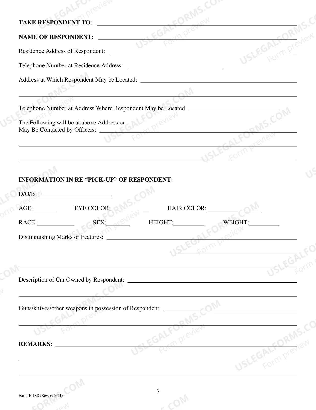 Preview Petitiion For Temporary Detention