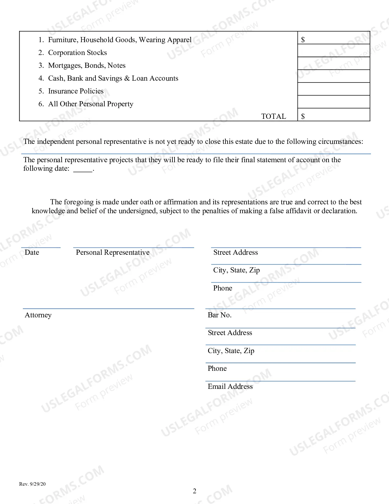Preview Statement of Account