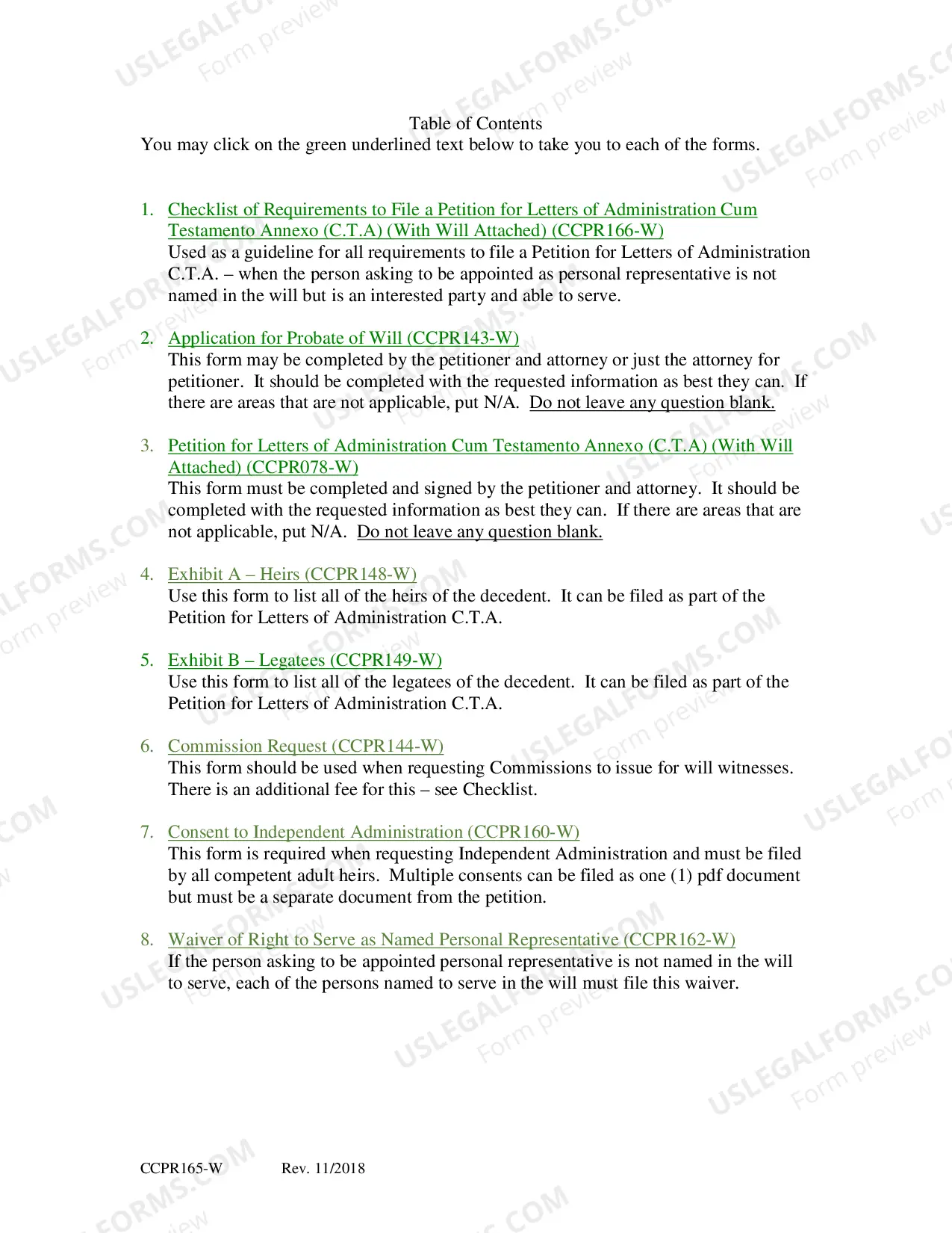 Preview Petition For Letters of Administration, Cum Testamento Annexo (C.T.A.)