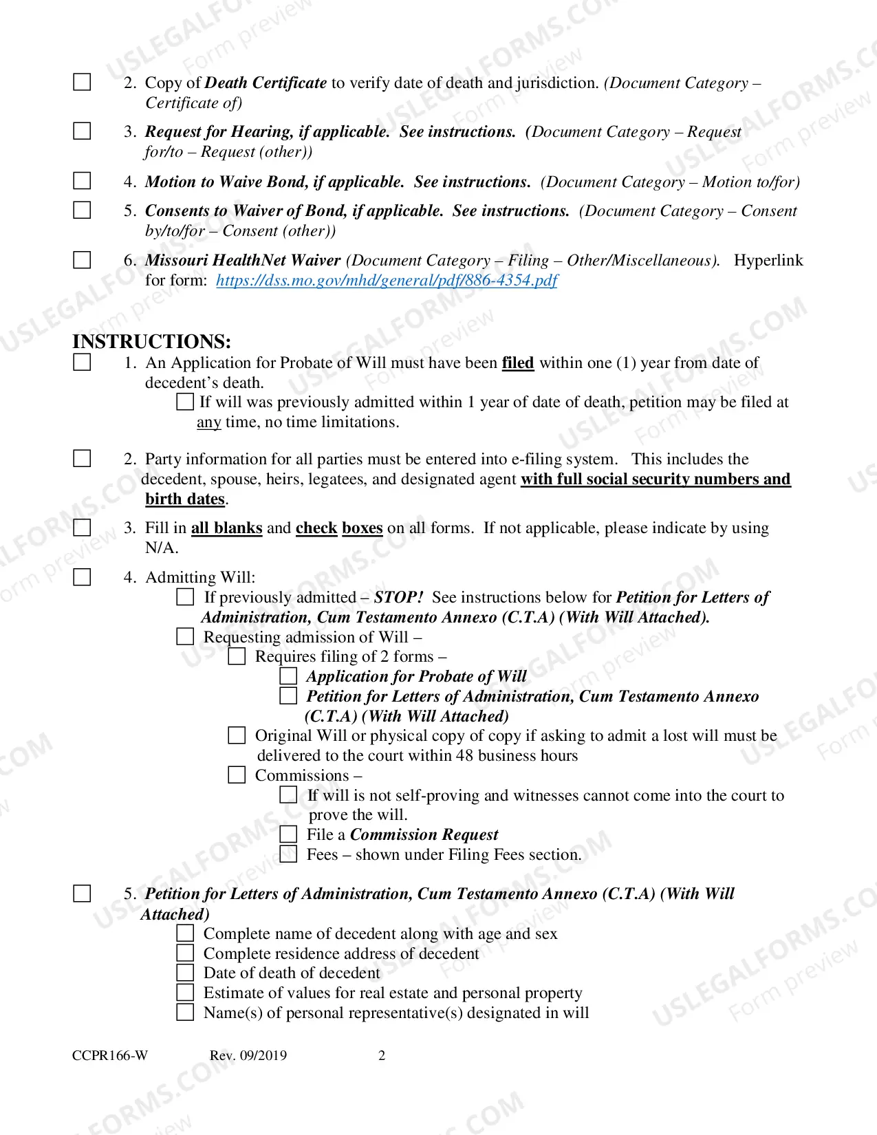 Preview Petition For Letters of Administration, Cum Testamento Annexo (C.T.A.)