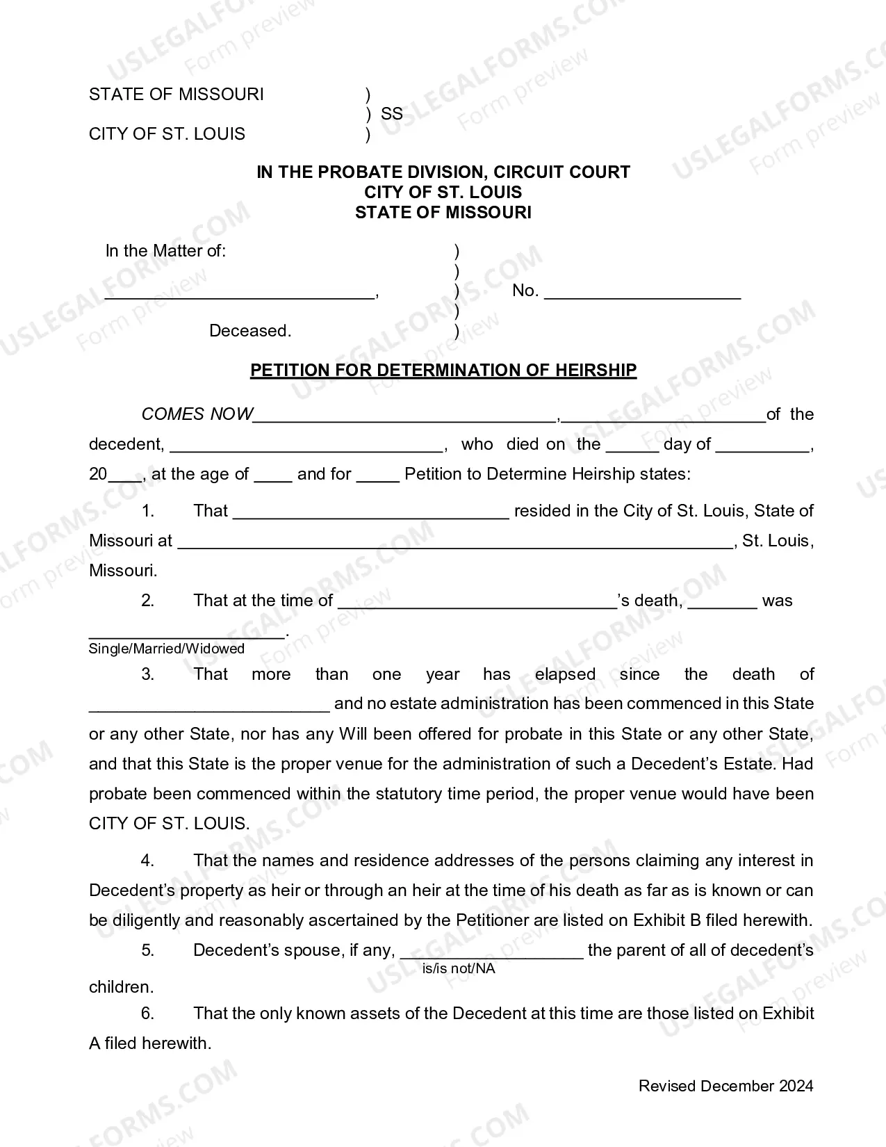 Preview Petition For Determination of Heirship
