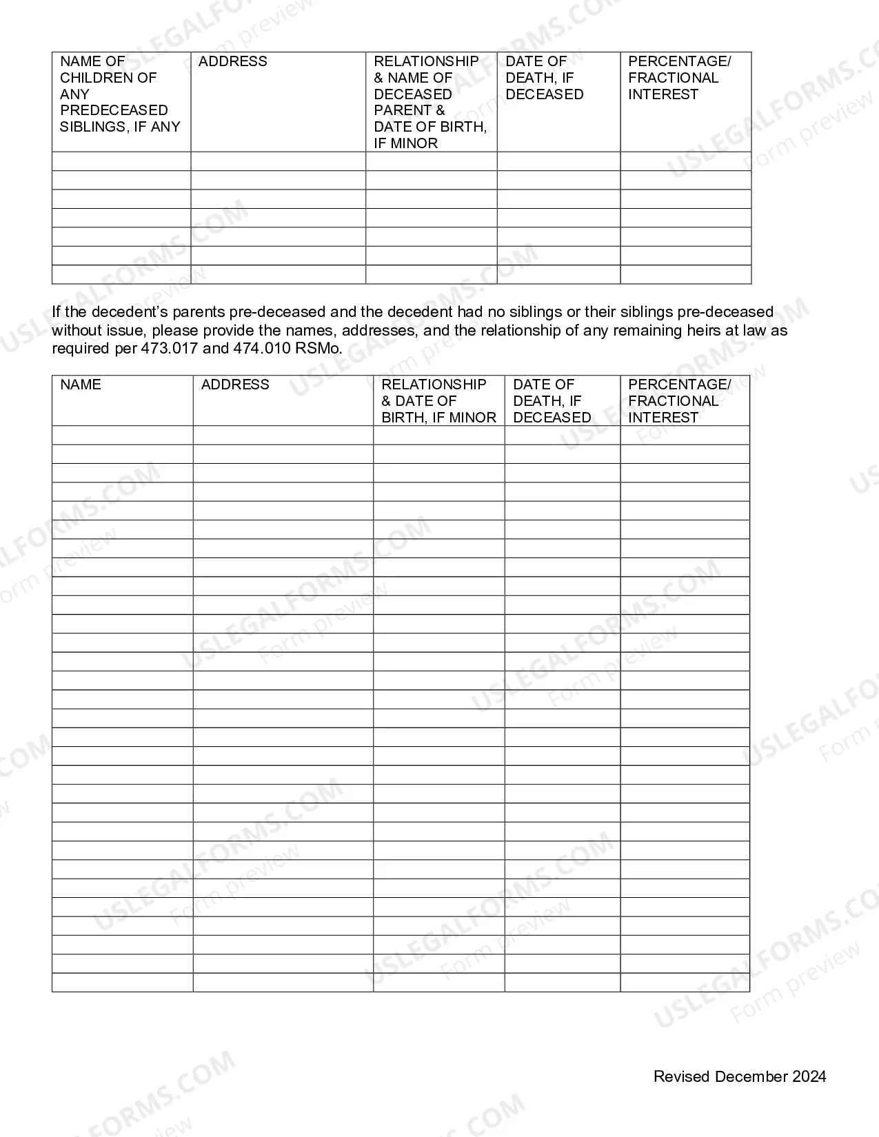 Preview Petition For Determination of Heirship