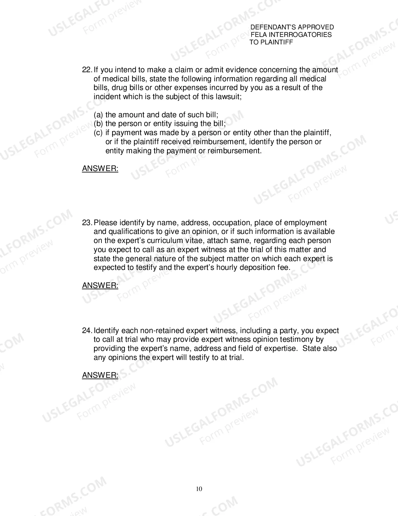 Preview Defendants Approved Fela Interrogatories To Plaintiff