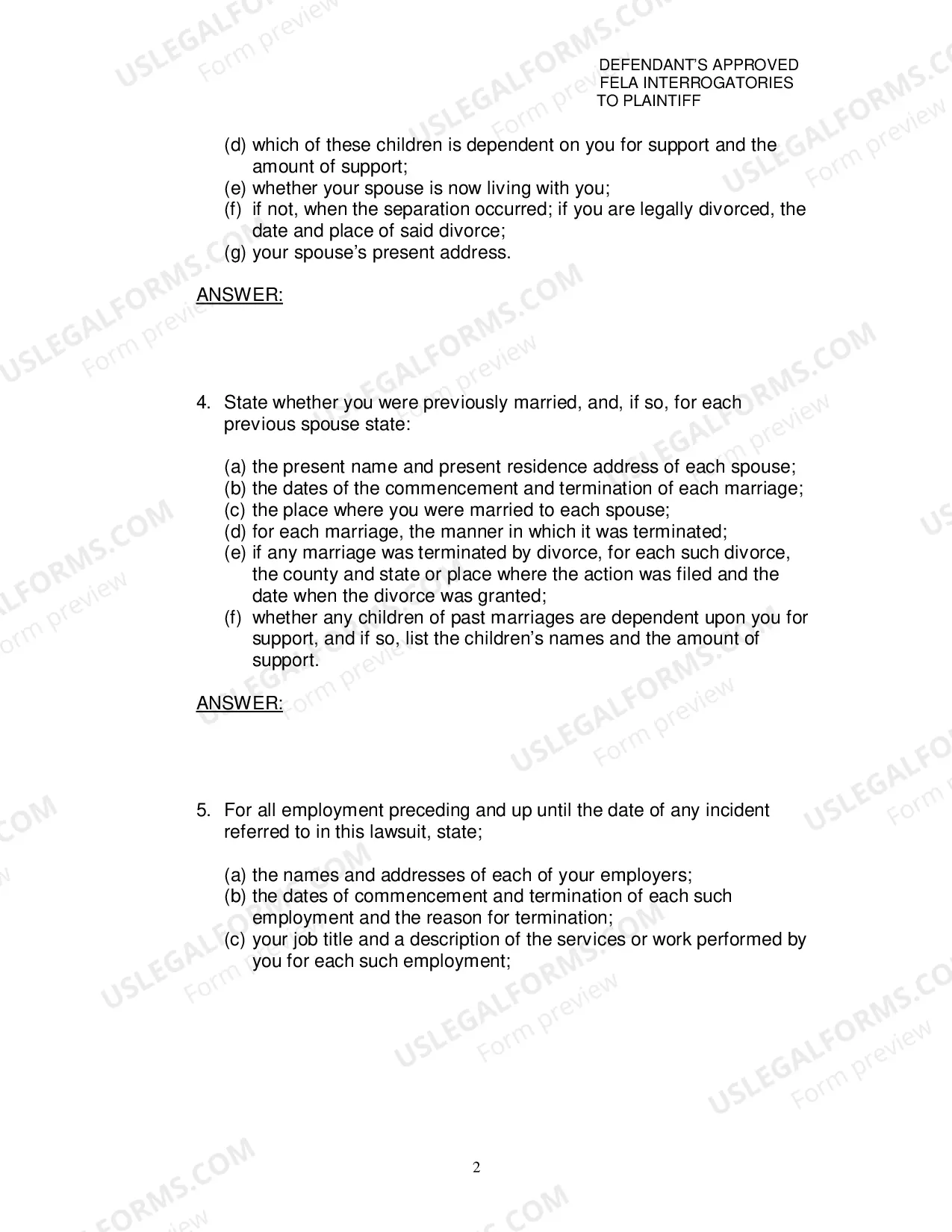 Preview Defendants Approved Fela Interrogatories To Plaintiff