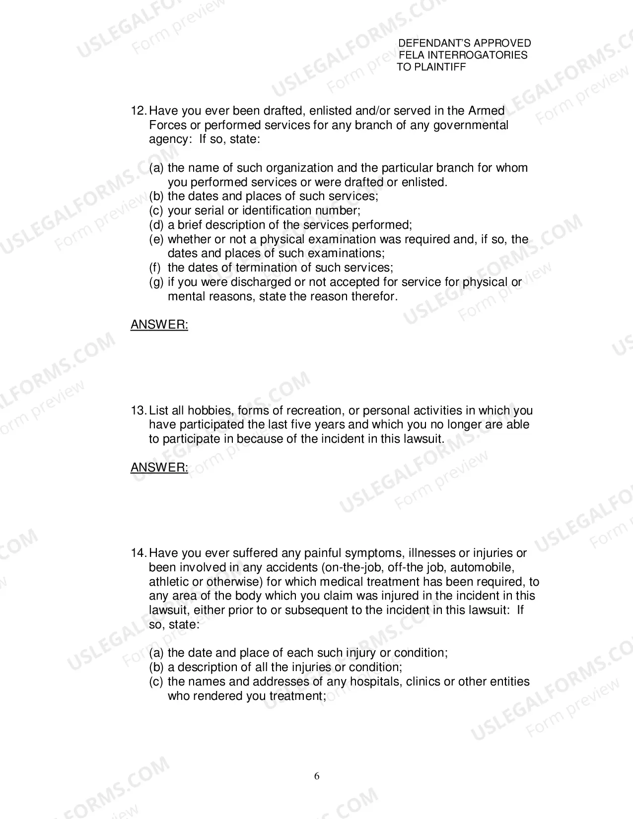 Preview Defendants Approved Fela Interrogatories To Plaintiff