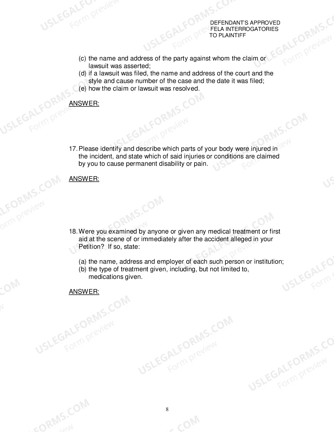 Preview Defendants Approved Fela Interrogatories To Plaintiff