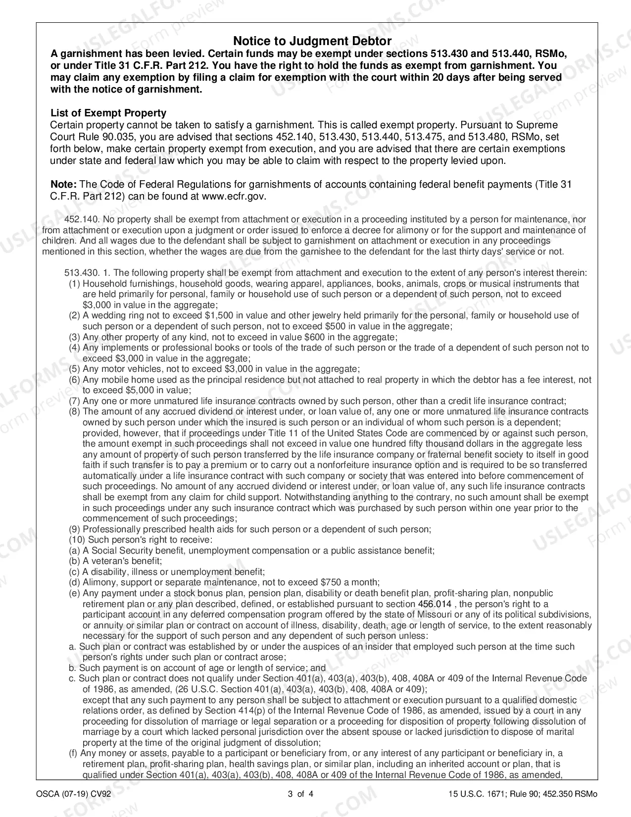 Preview Garnishment Application and Order