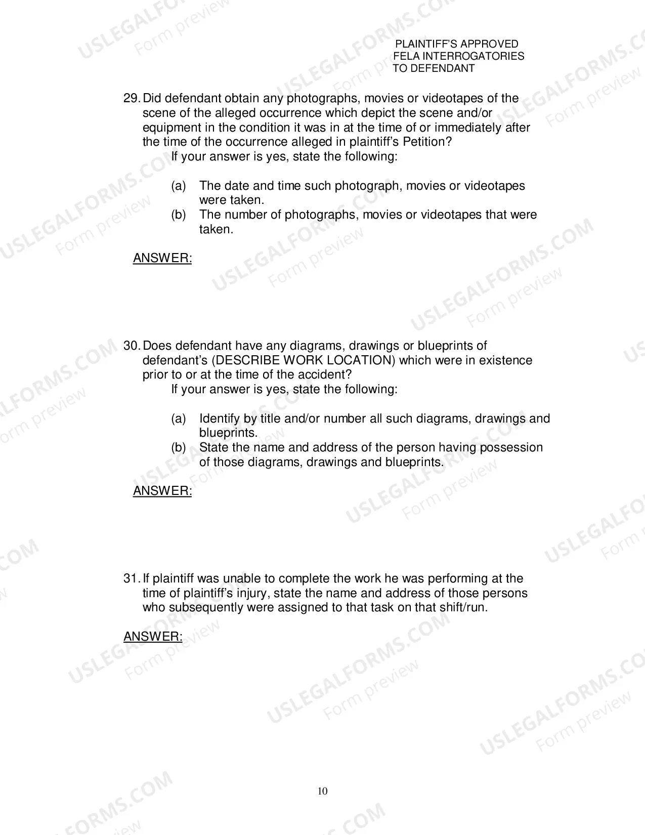 Preview Plaintiffs Approved Interrogatories Directed To Defendant