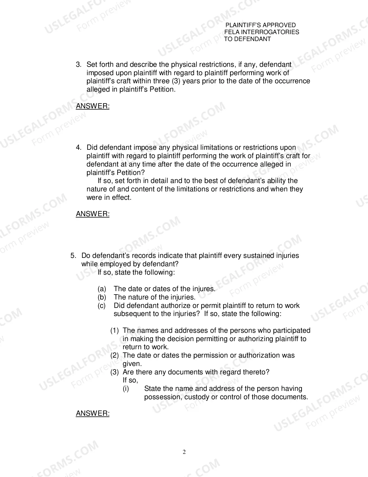 Preview Plaintiffs Approved Interrogatories Directed To Defendant