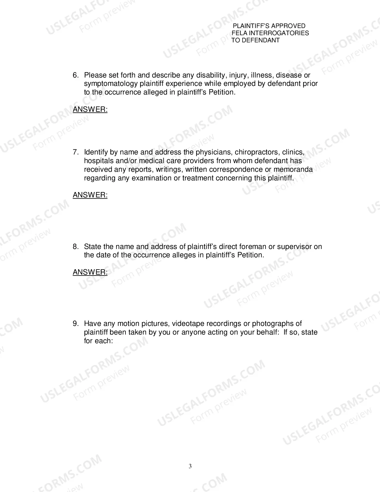 Preview Plaintiffs Approved Interrogatories Directed To Defendant