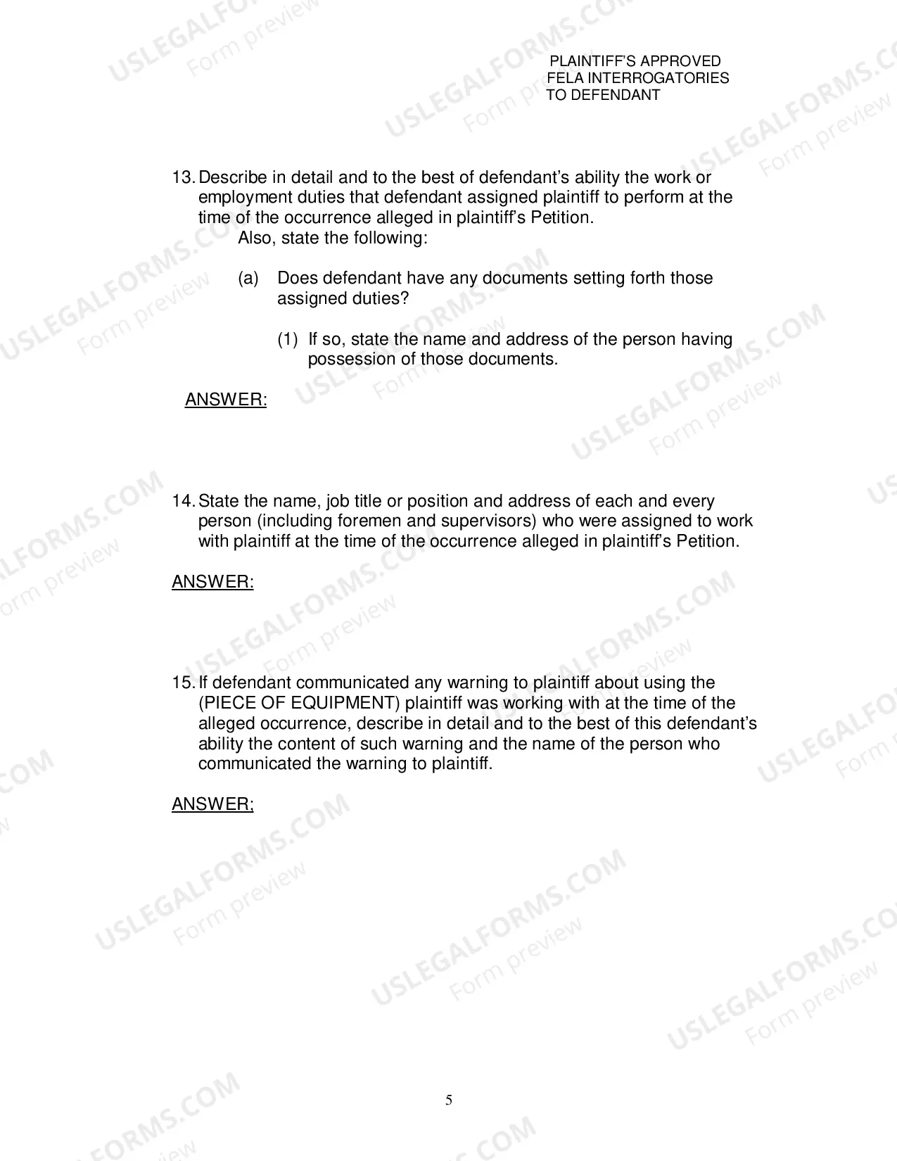 Preview Plaintiffs Approved Interrogatories Directed To Defendant