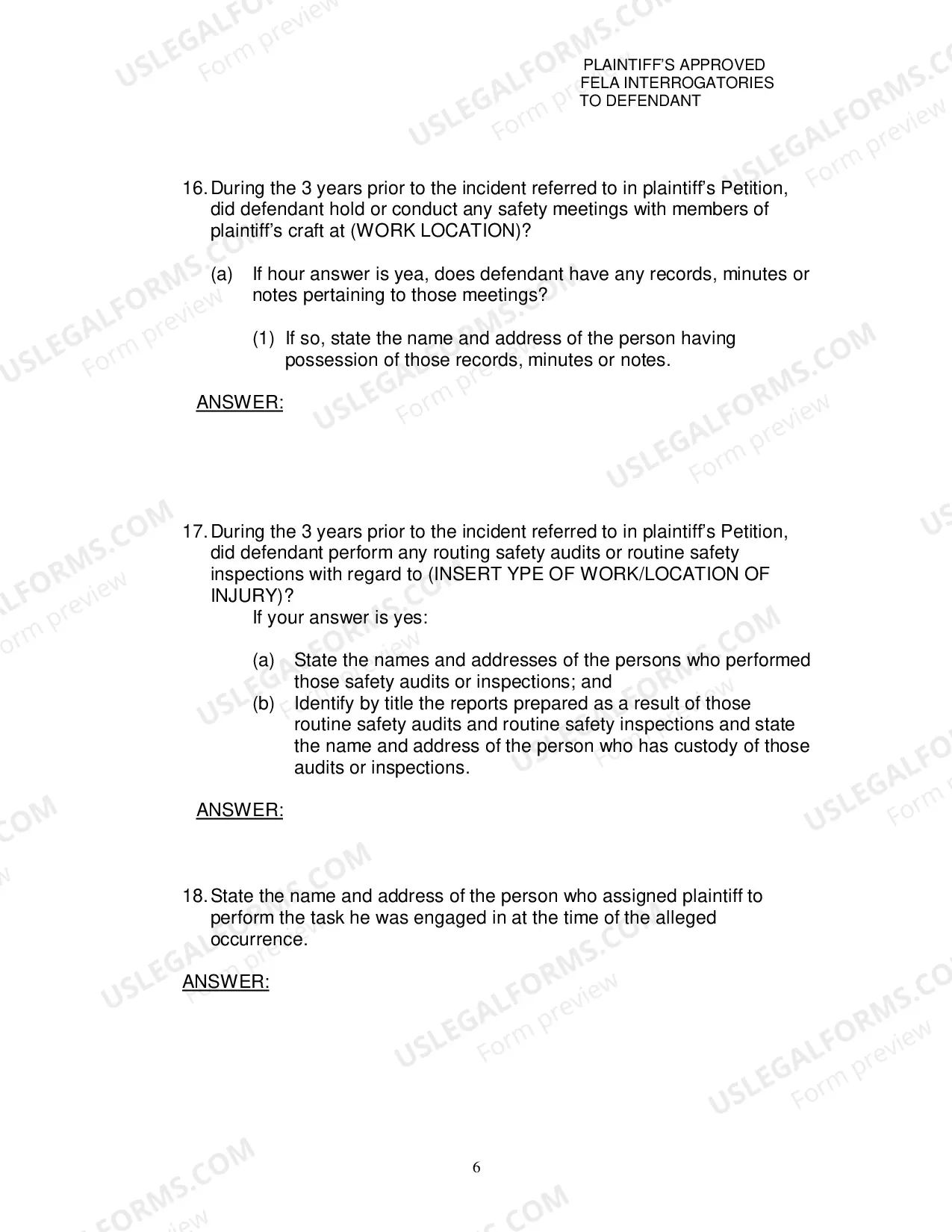 Preview Plaintiffs Approved Interrogatories Directed To Defendant