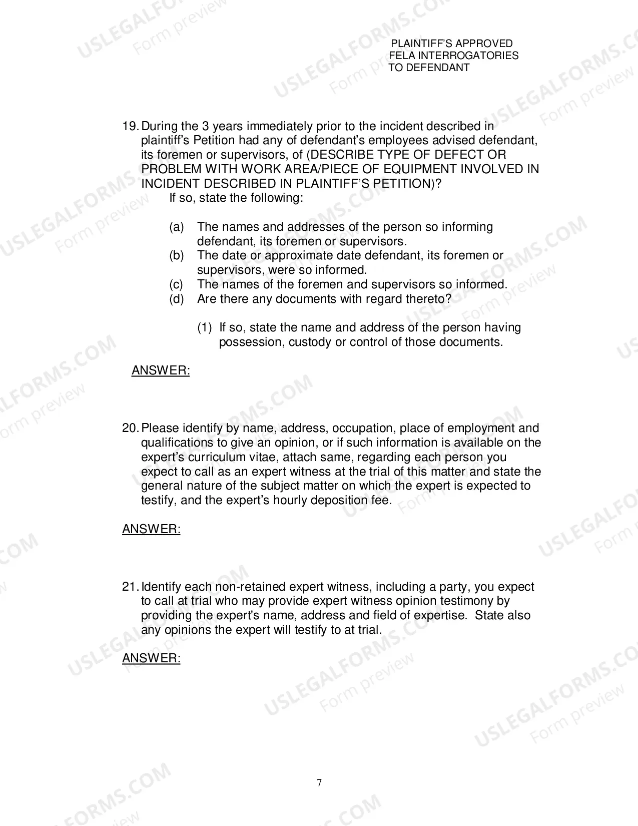 Preview Plaintiffs Approved Interrogatories Directed To Defendant