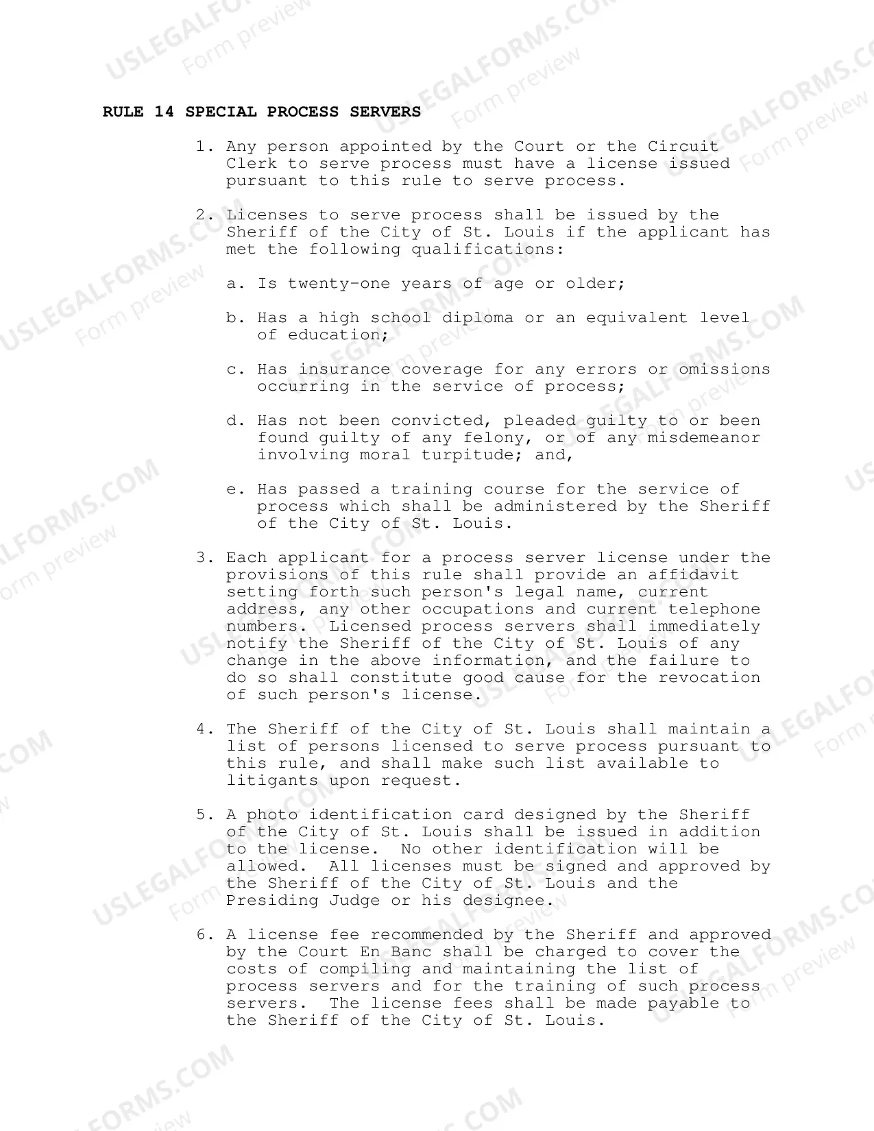 Preview Request For Appointment of Process Server