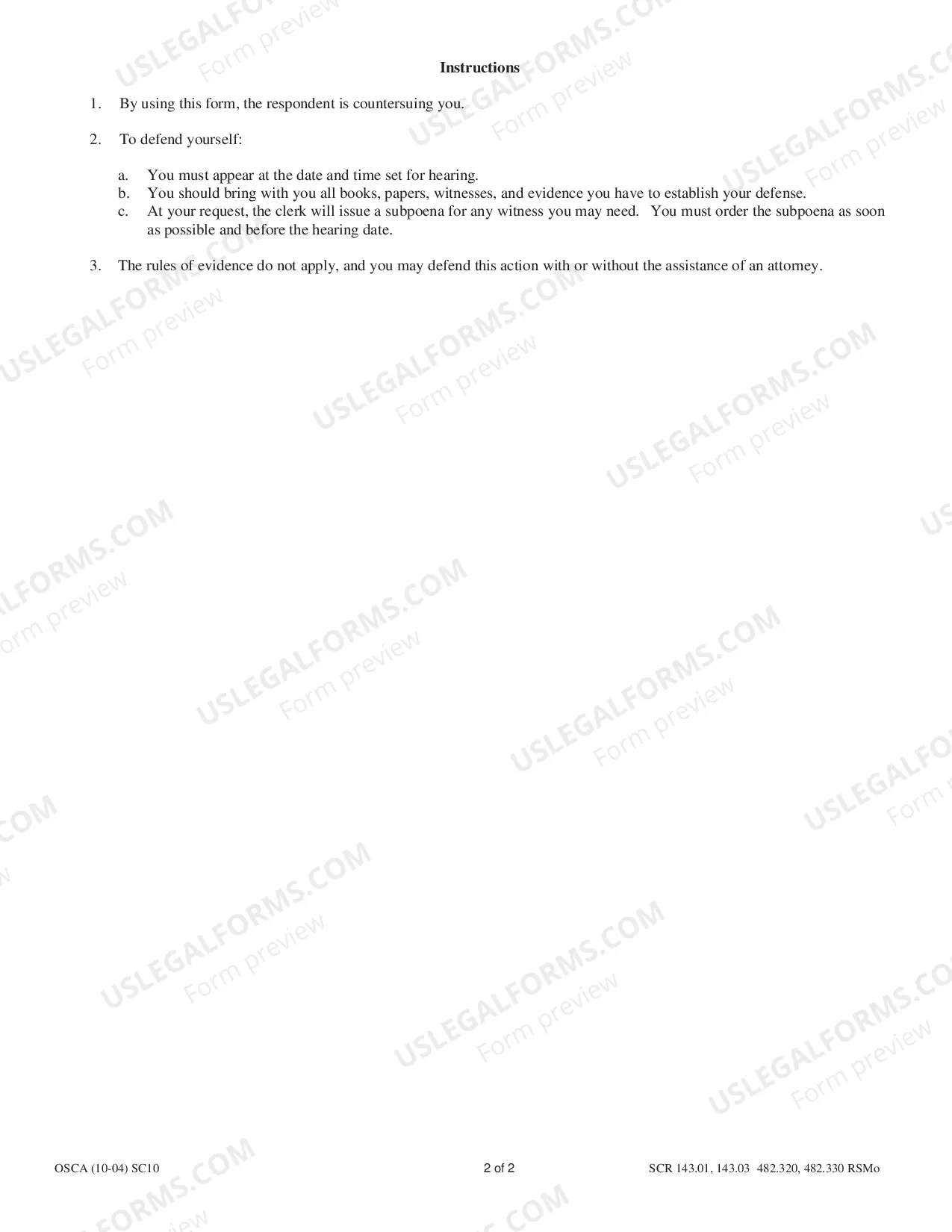 Preview Counterclaim Small Claims Court