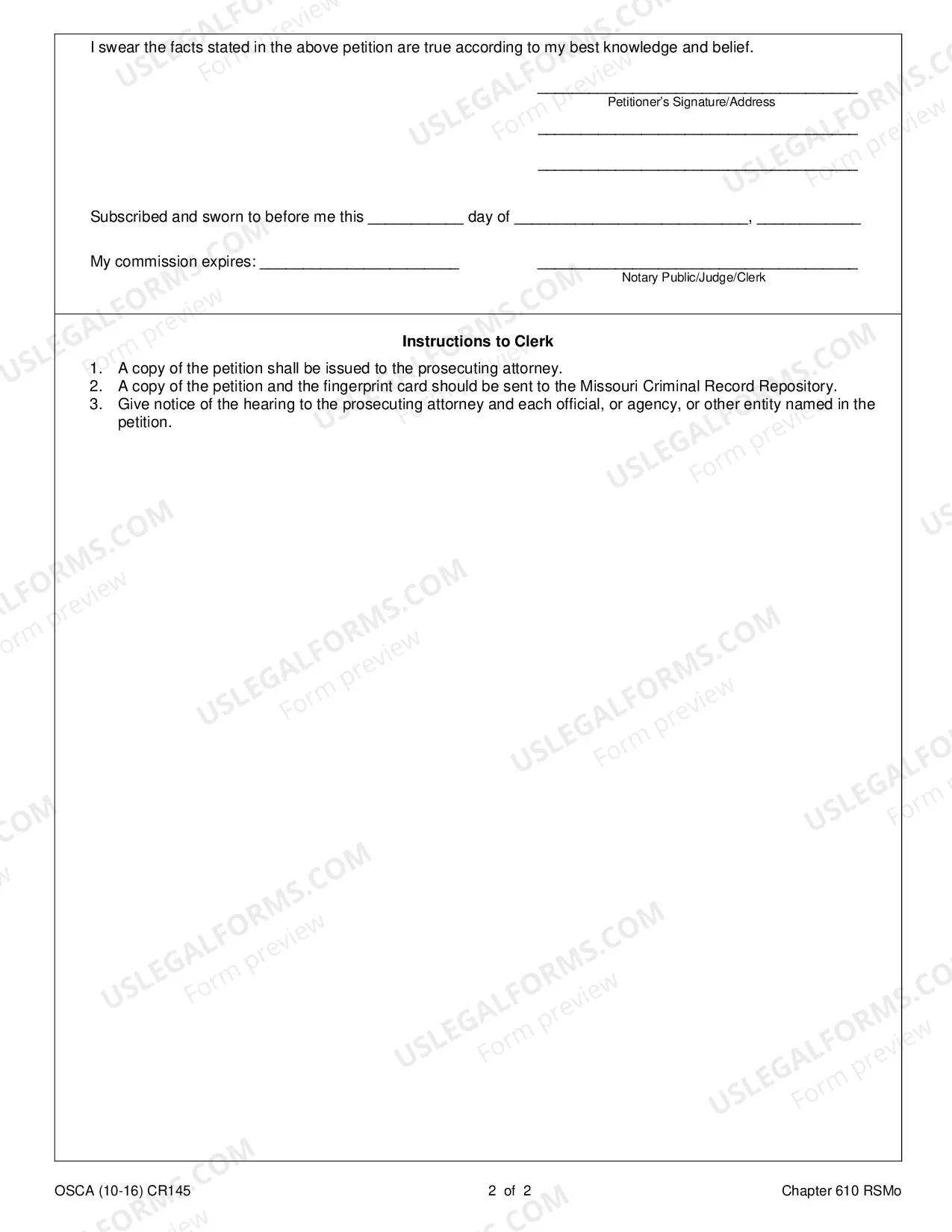 Preview Expungement Form