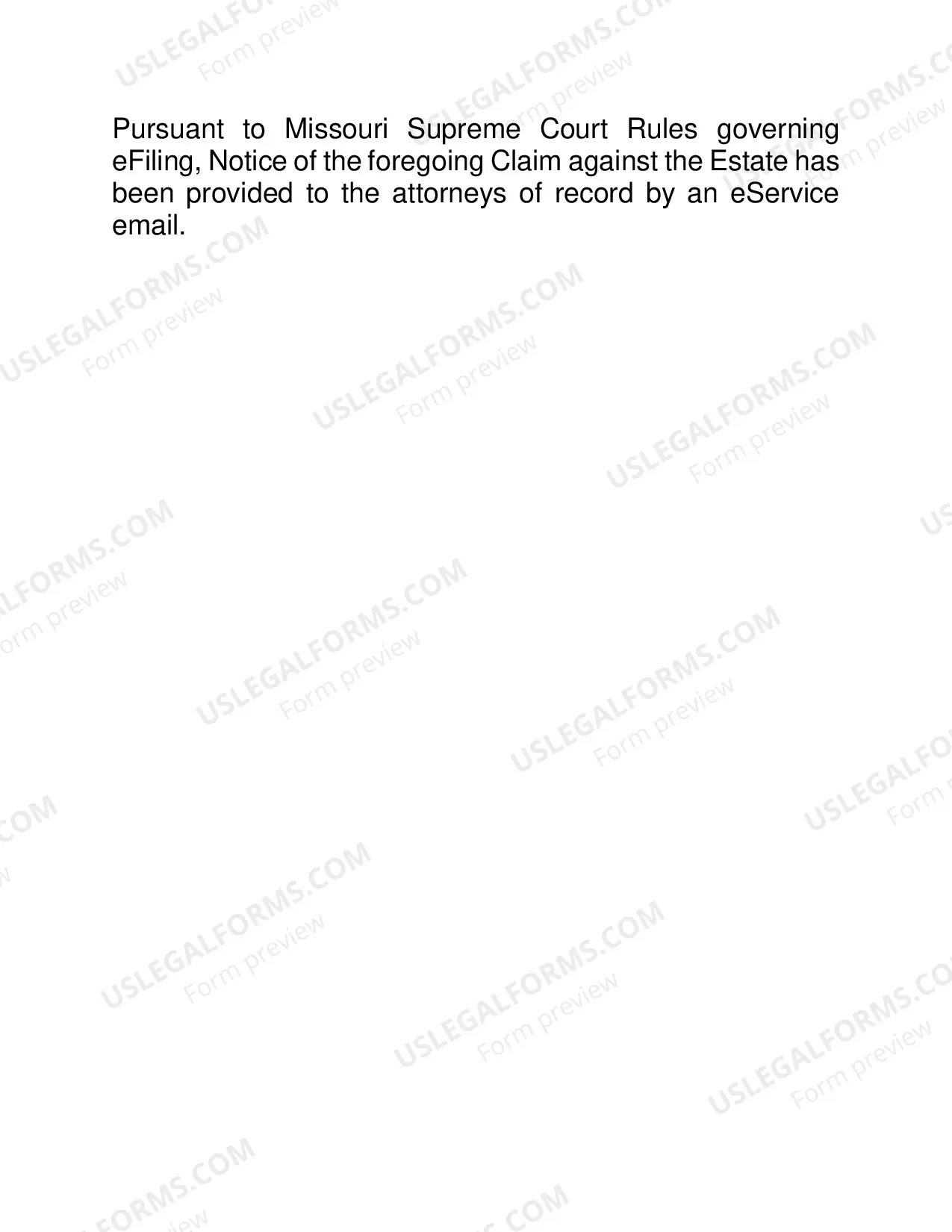 Preview Claim Against Estate