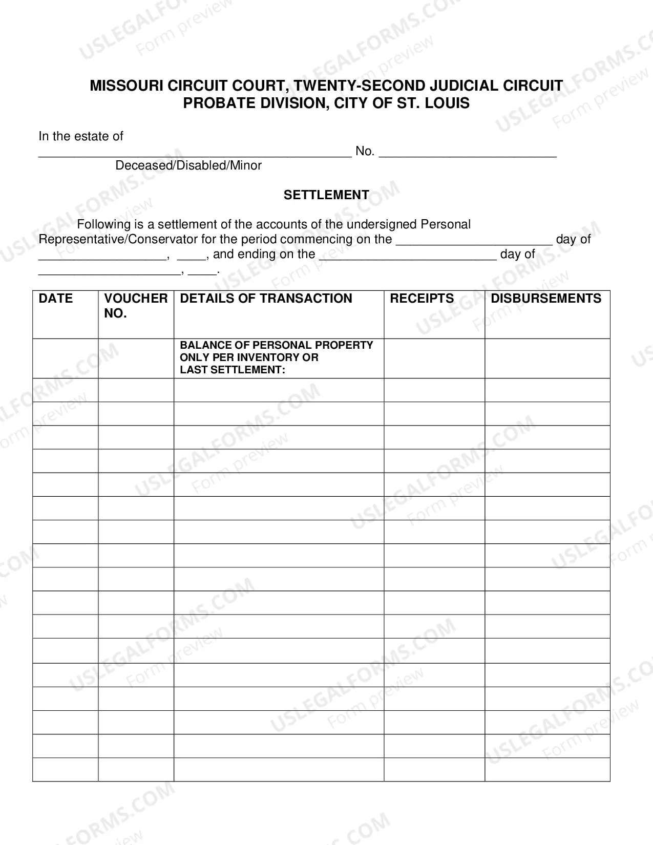 Preview Settlement