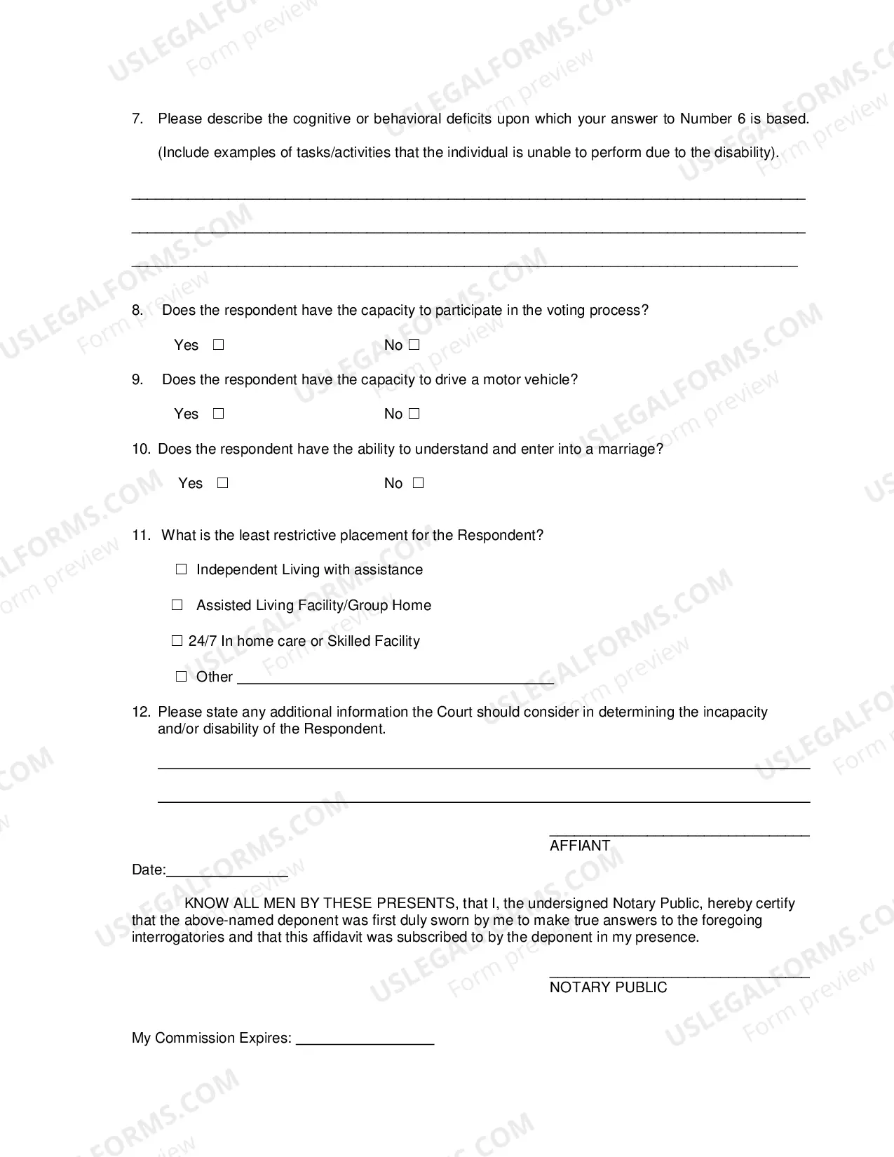 Preview Physician's Affidavit