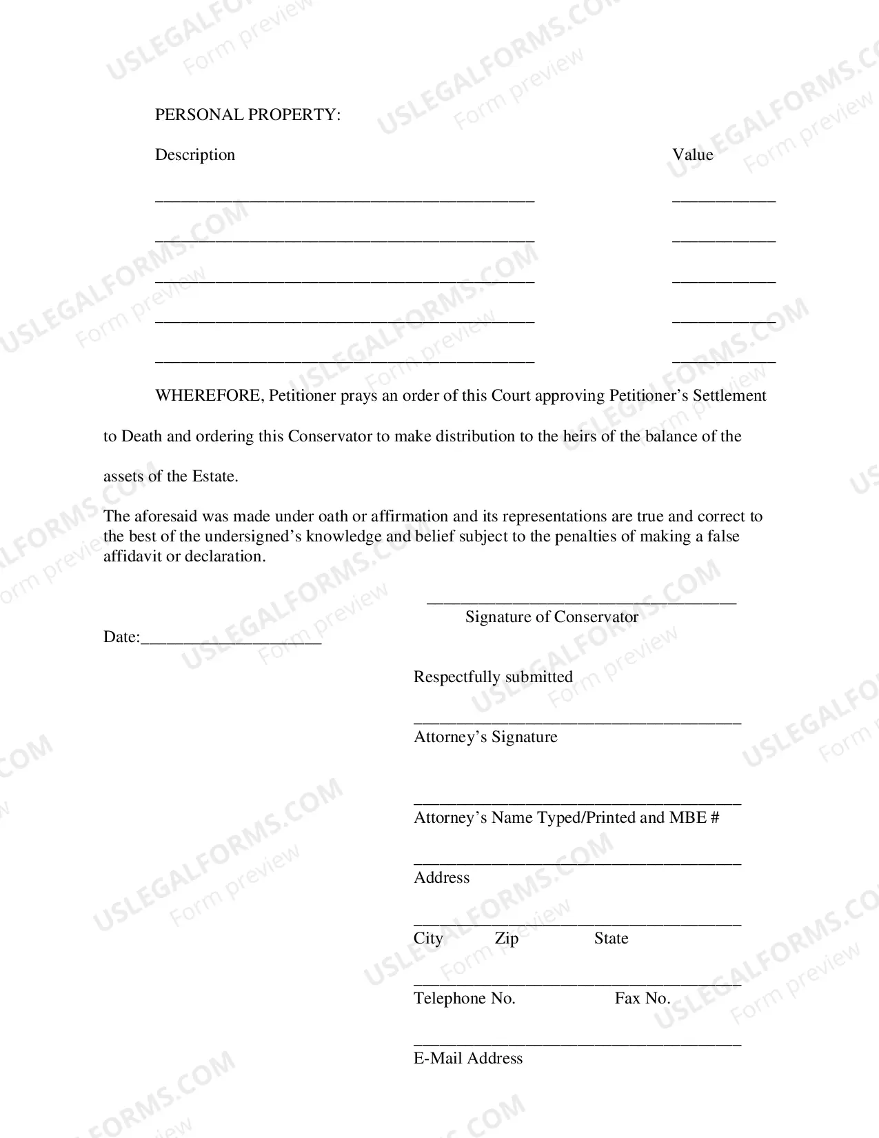 Preview Petition To Dispense With Administration