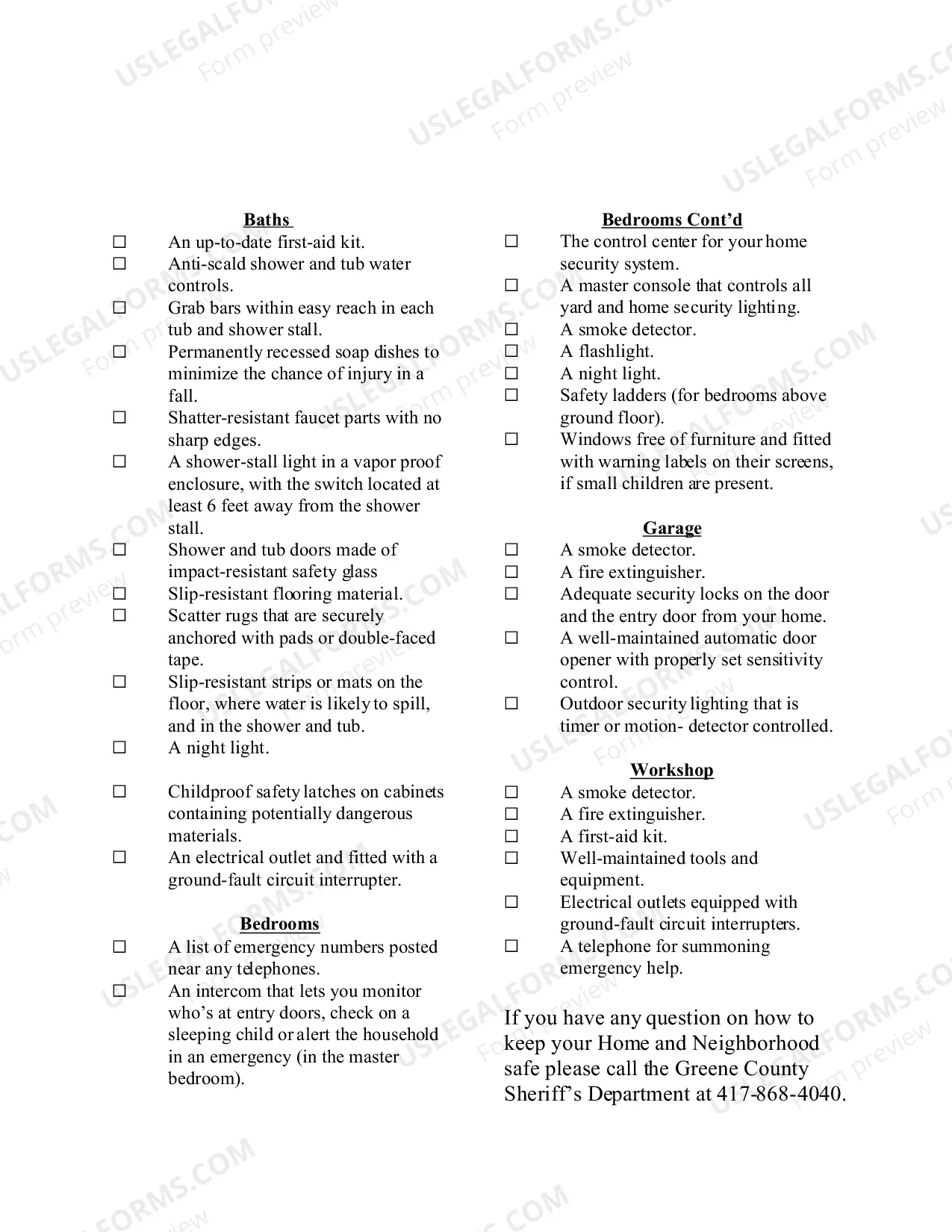 Preview Home Security Checklist
