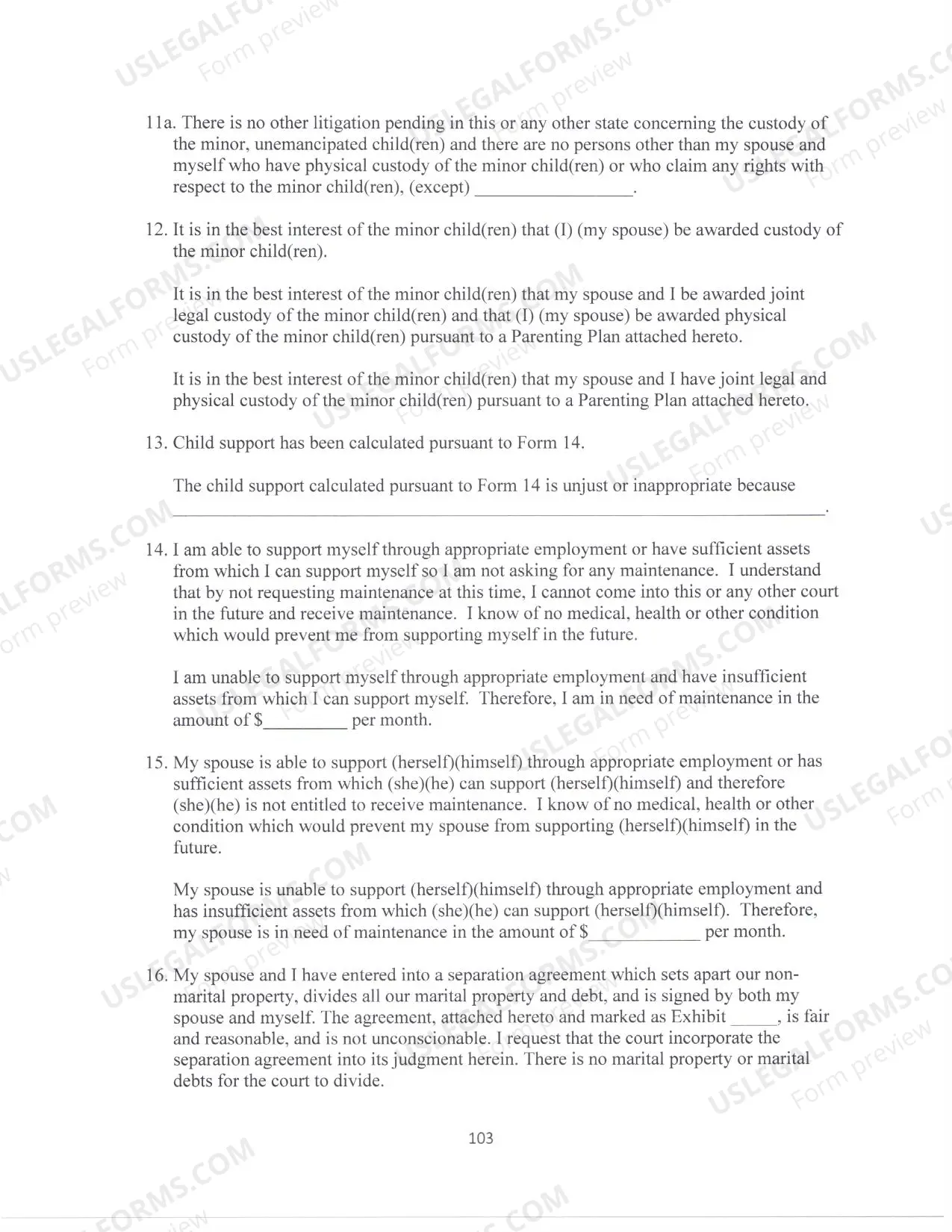 Preview Affidavit For Judgment (Sample and Form)