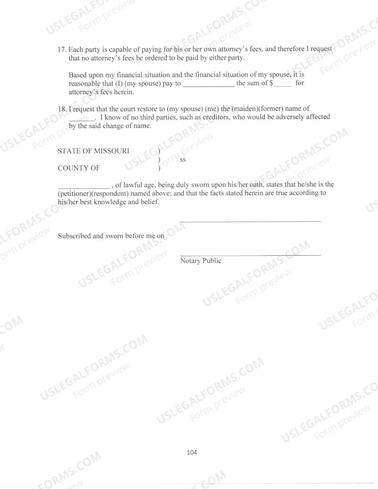 Preview Affidavit For Judgment (Sample and Form)