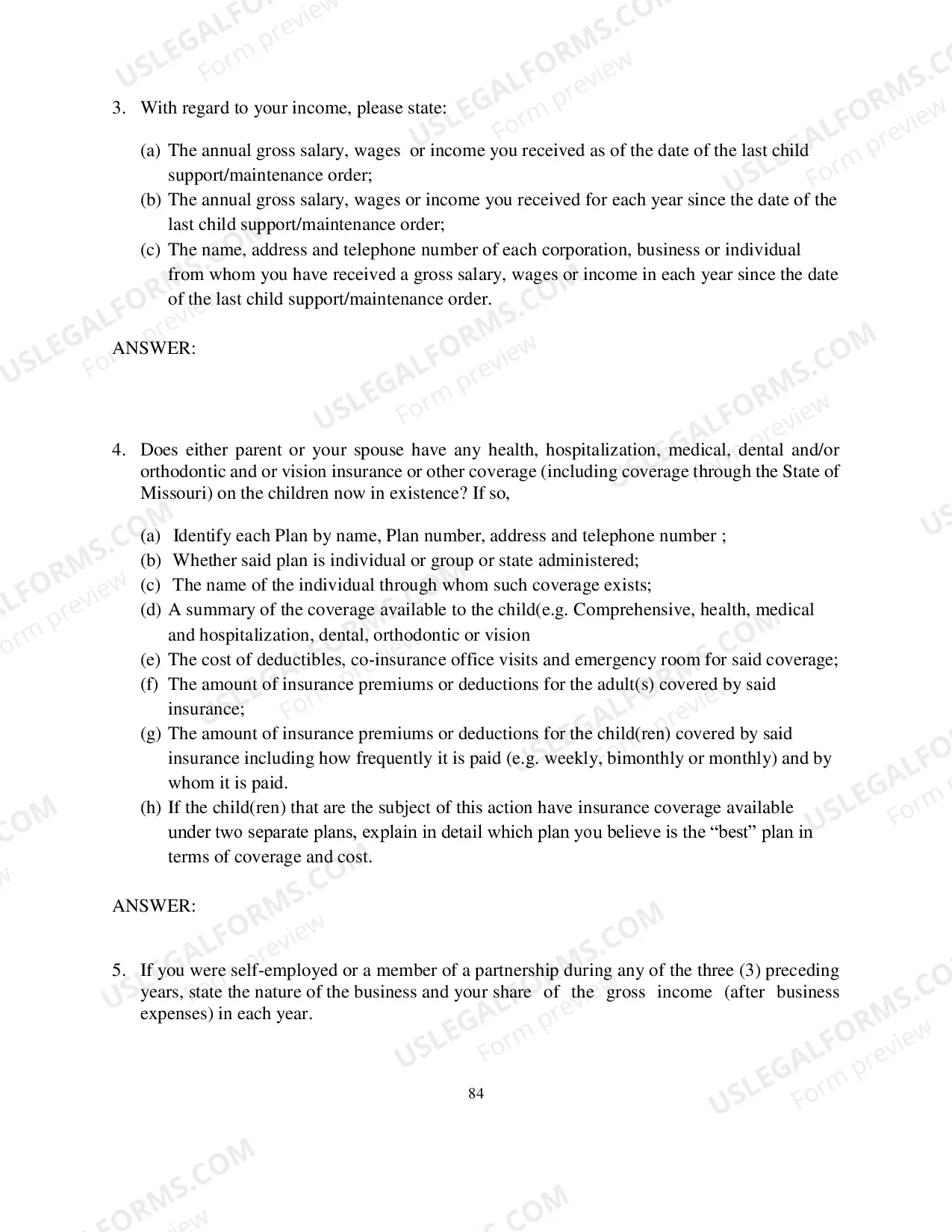 Preview First Interrogatories (Modification)