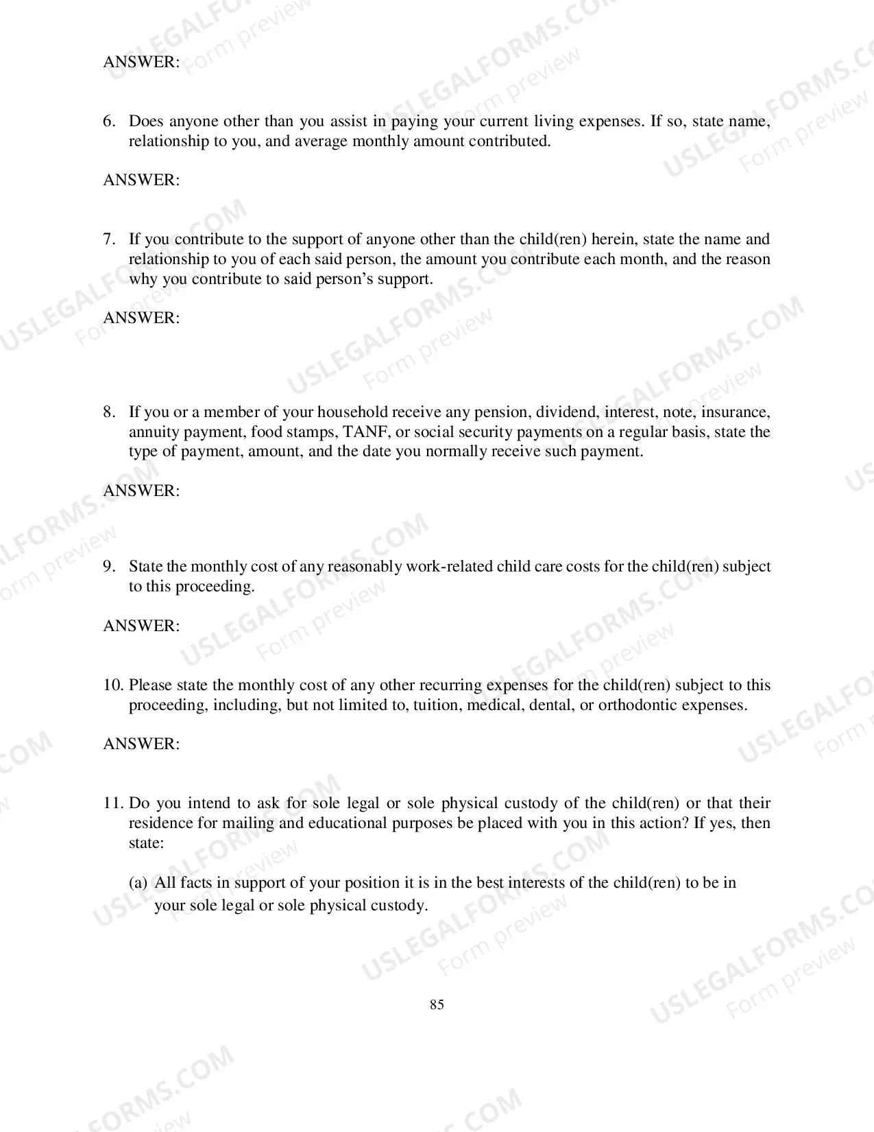 Preview First Interrogatories (Modification)