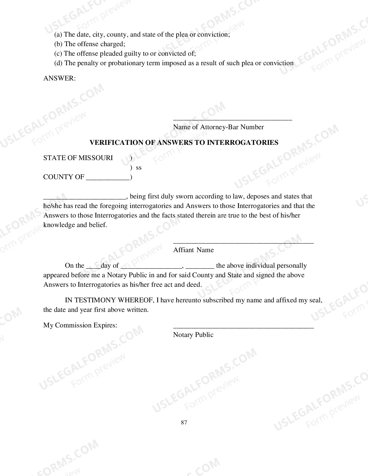 Preview First Interrogatories (Modification)