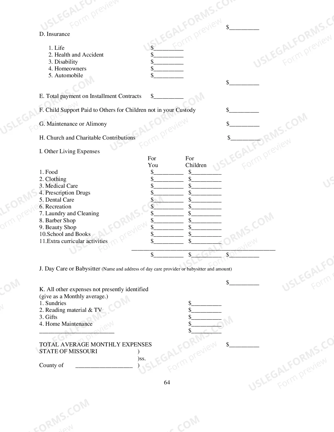 Preview Income and Expense Statement
