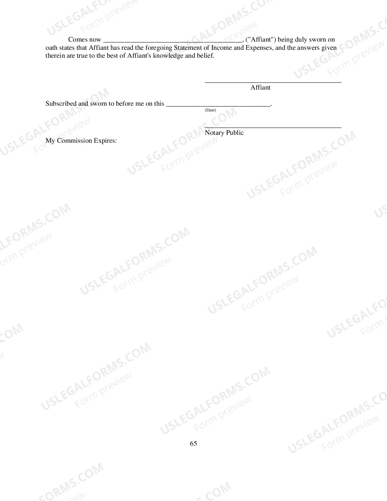 Preview Income and Expense Statement