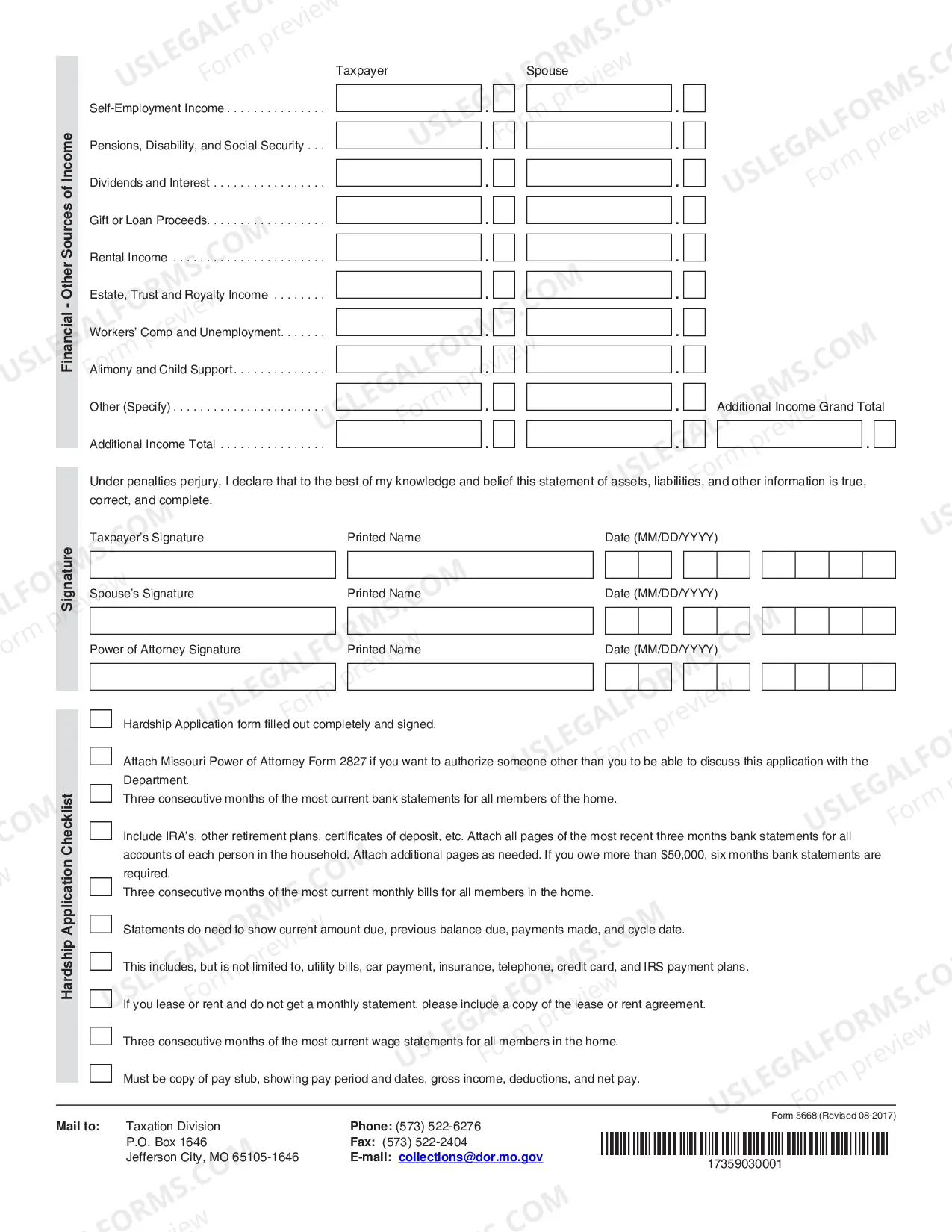 Preview Application For Temporary Or Continuing Hardship Exemption