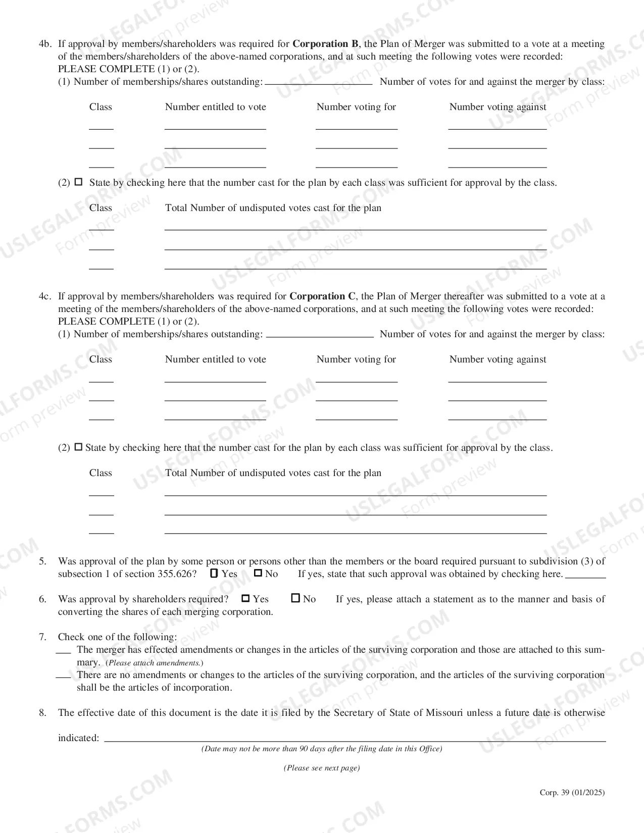 Preview Articles of Merger-Non Profit