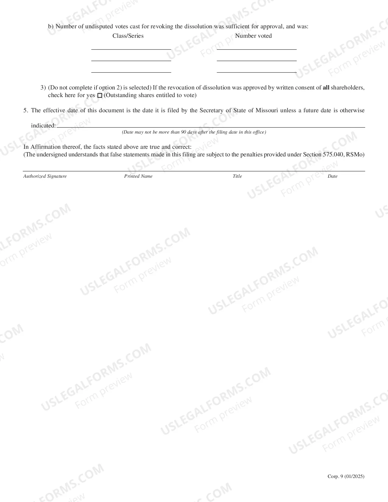 Preview Statement of Revocation of Voluntary Dissolution