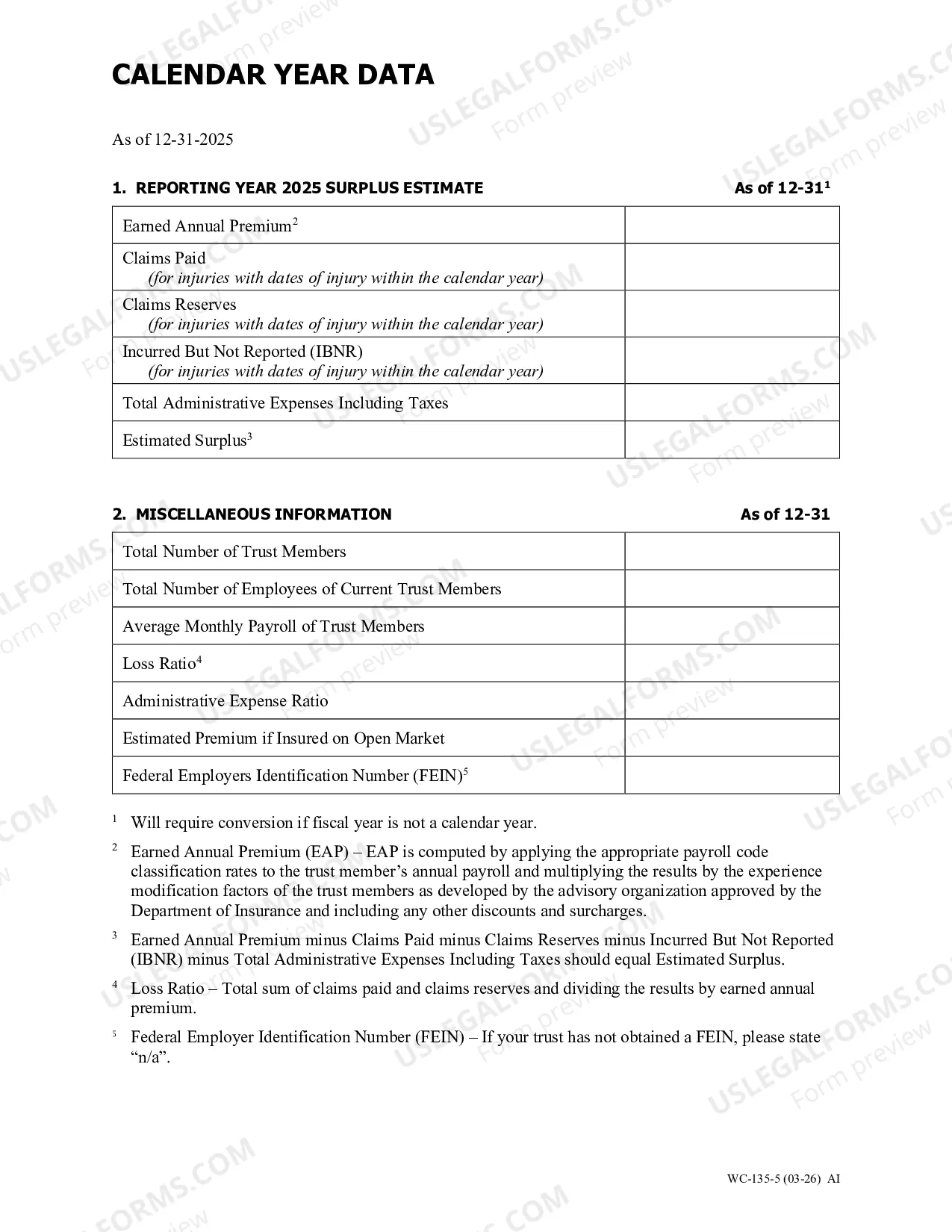 Preview Annual Reporting Forms For Self Insured Trusts