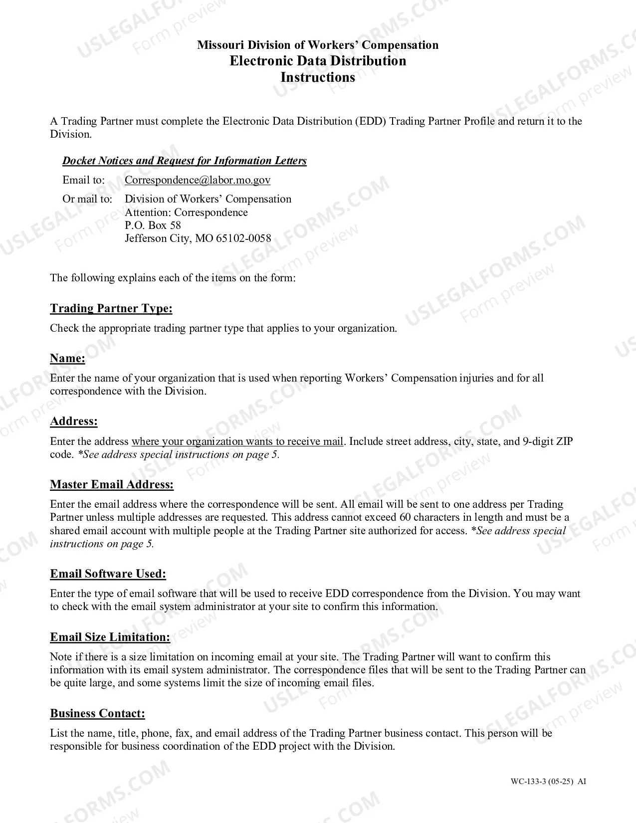 Preview Electronic Data Distribution Trading Partner Profile