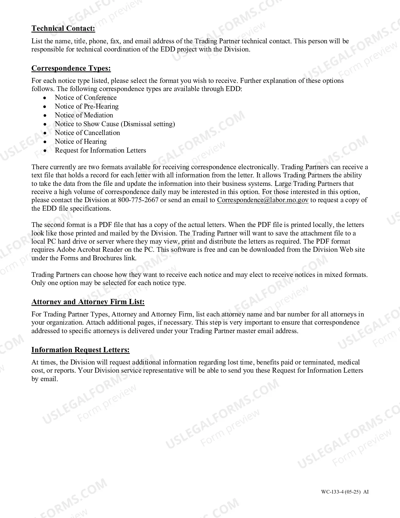 Preview Electronic Data Distribution Trading Partner Profile