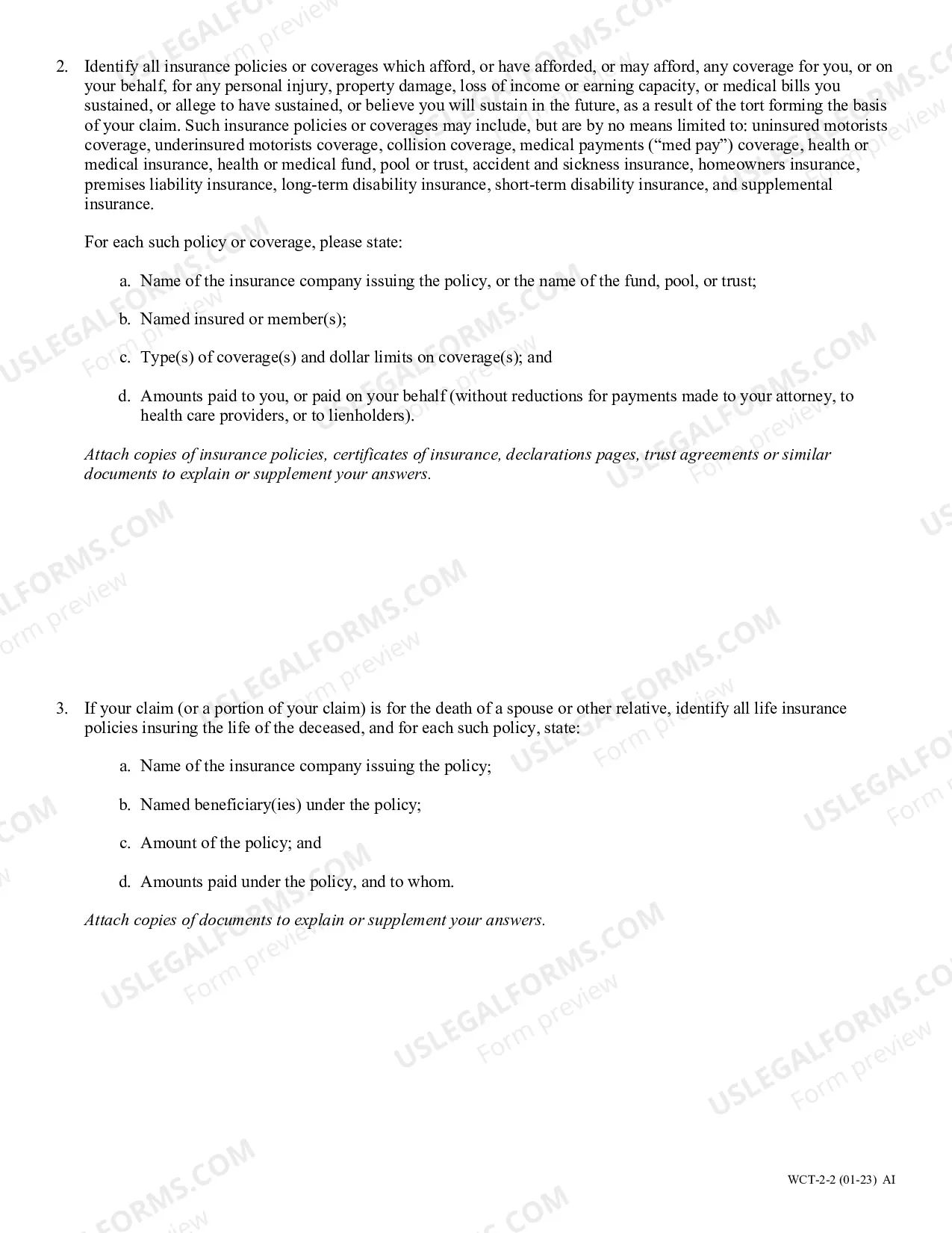 Preview Questions and Affidavit Regarding Benefit Sources and Payments - Affidavit Form A