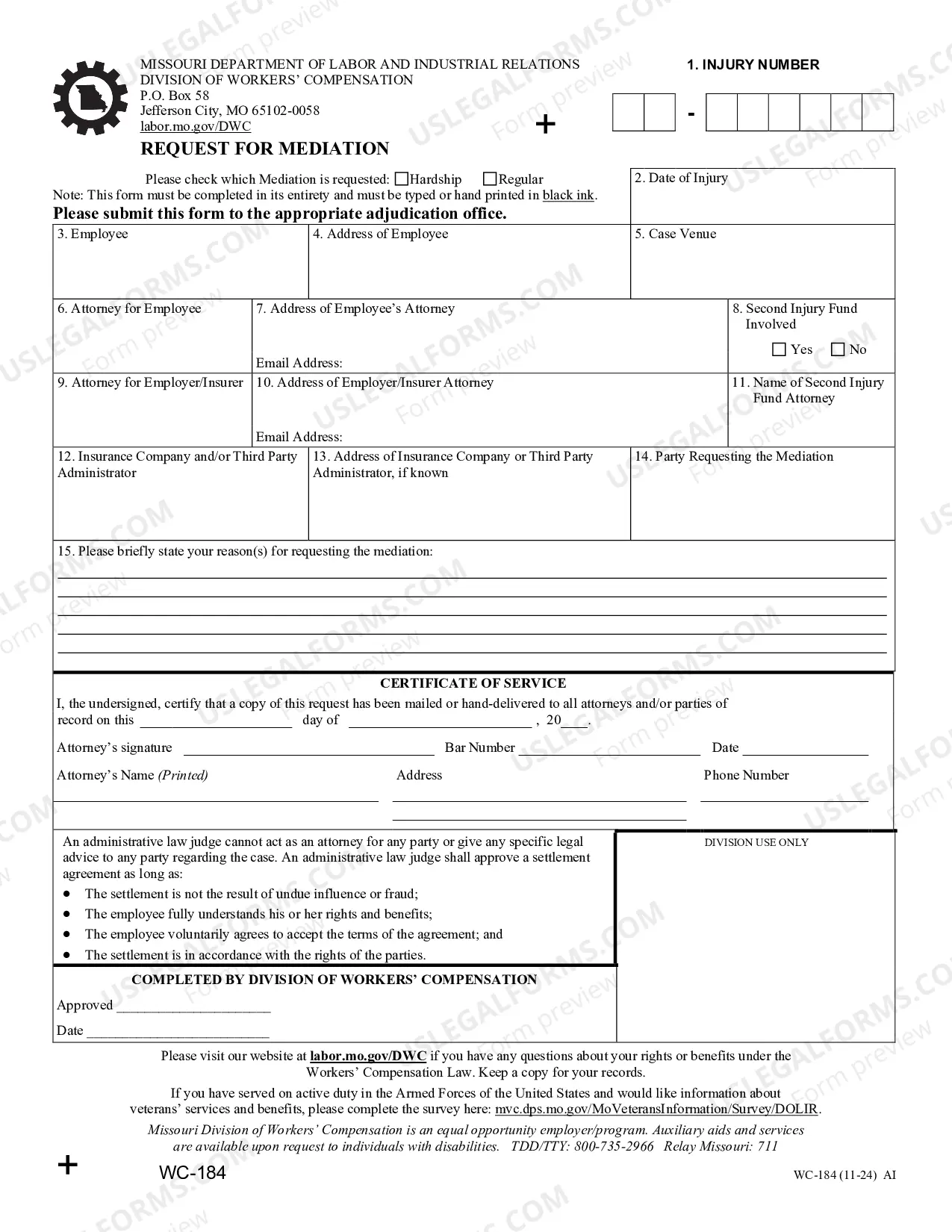 Preview Request For Mediation