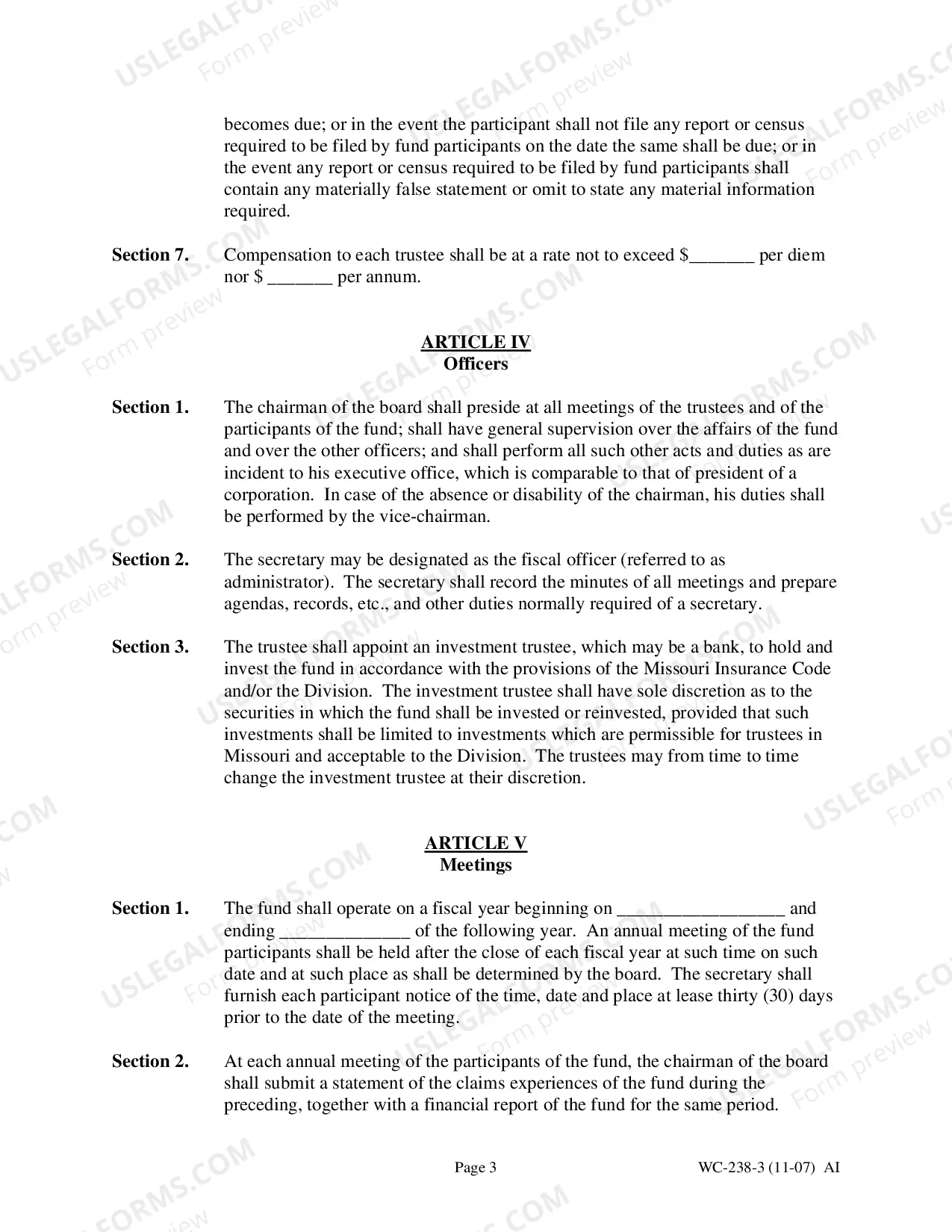 Preview Self-Insurance By-Laws